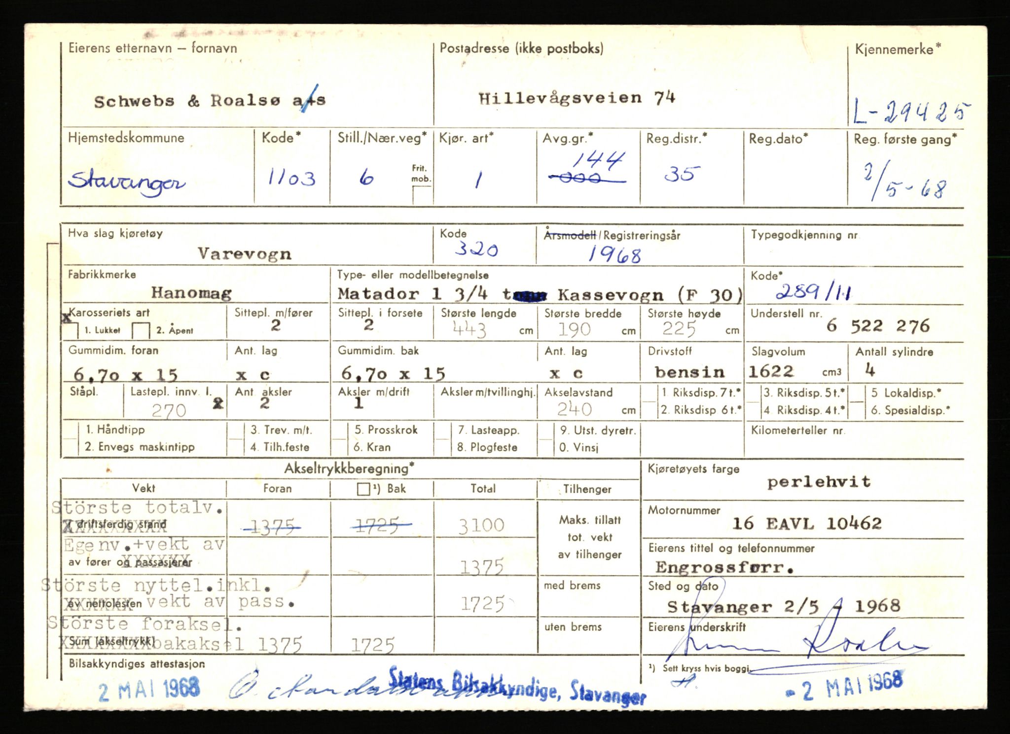 Stavanger trafikkstasjon, AV/SAST-A-101942/0/F/L0048: L-29100 - L-29899, 1930-1971, p. 867