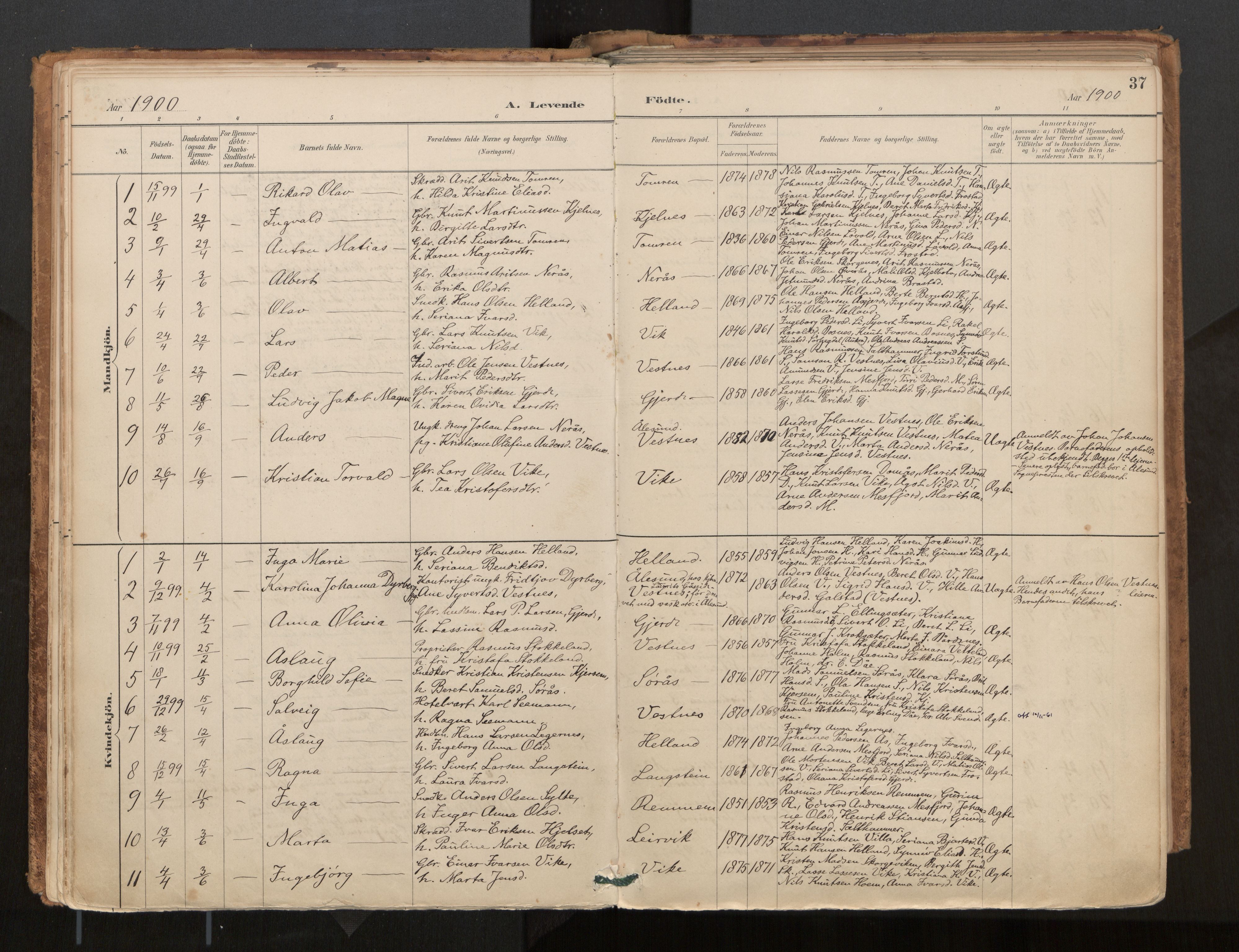 Ministerialprotokoller, klokkerbøker og fødselsregistre - Møre og Romsdal, SAT/A-1454/539/L0531: Parish register (official) no. 539A04, 1887-1913, p. 37