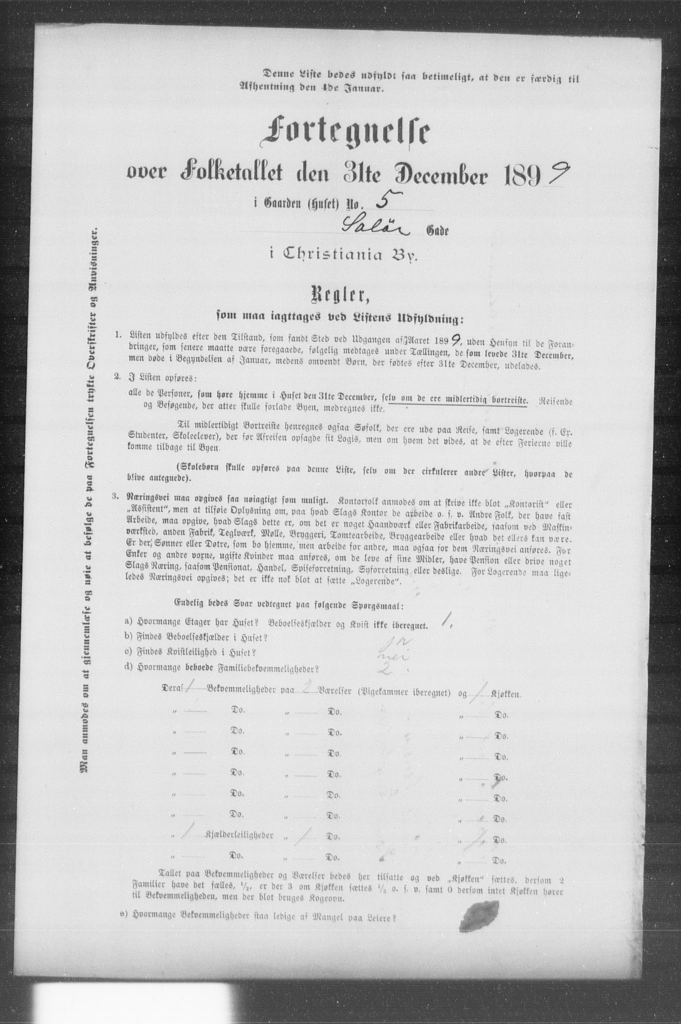 OBA, Municipal Census 1899 for Kristiania, 1899, p. 12946