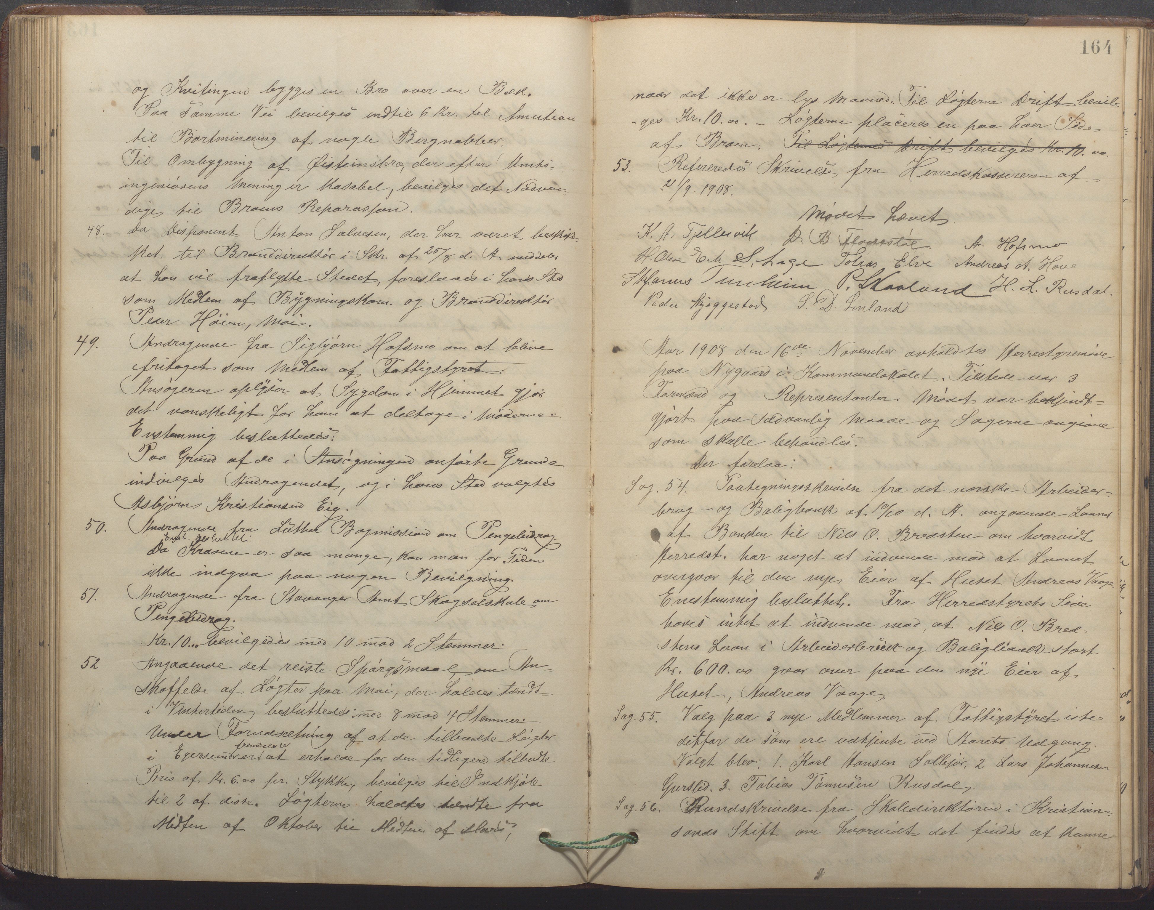 Lund kommune - Formannskapet/Formannskapskontoret, IKAR/K-101761/A/Aa/Aaa/L0005: Forhandlingsprotokoll, 1895-1913, p. 163b-164a