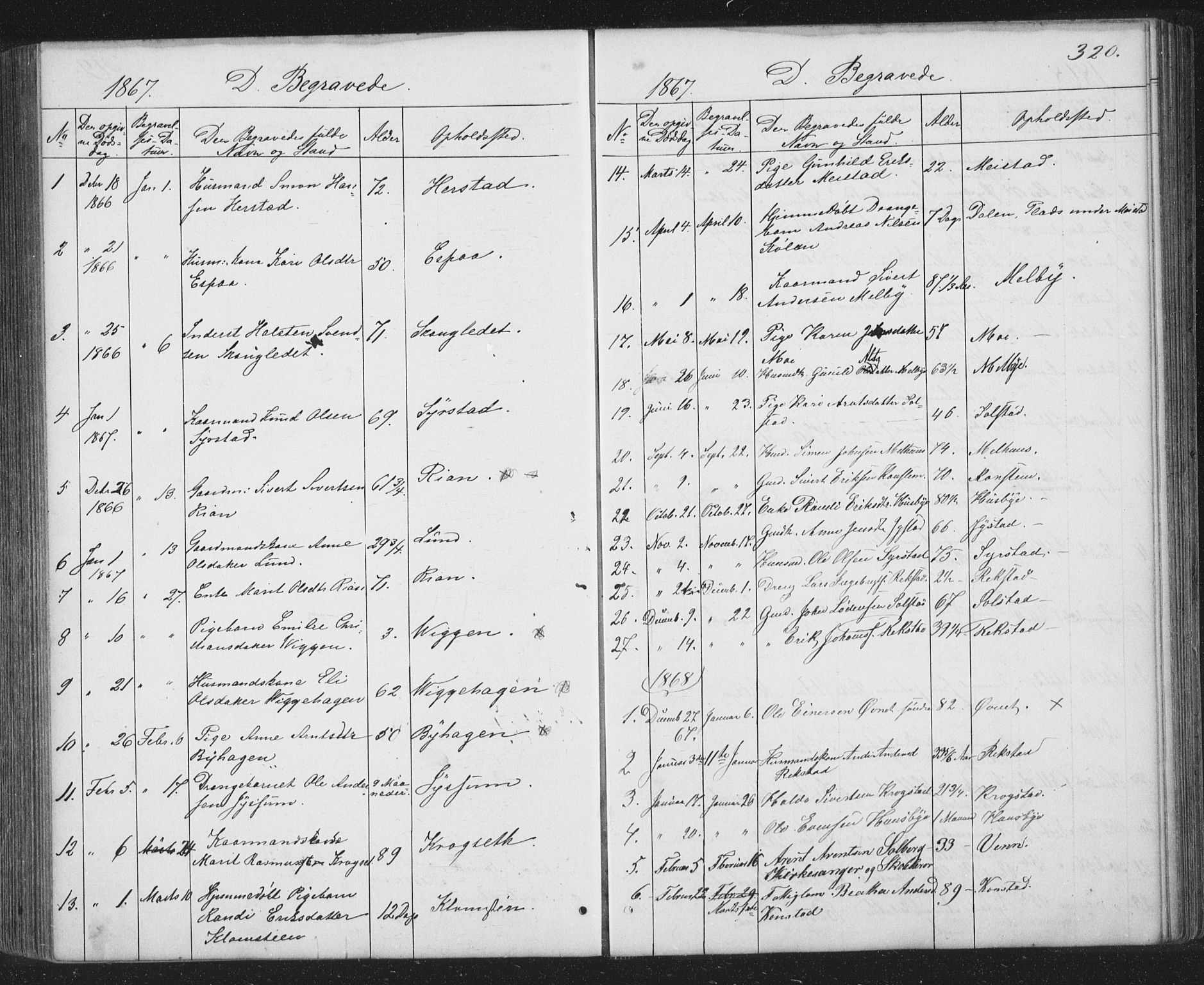 Ministerialprotokoller, klokkerbøker og fødselsregistre - Sør-Trøndelag, SAT/A-1456/667/L0798: Parish register (copy) no. 667C03, 1867-1929, p. 320
