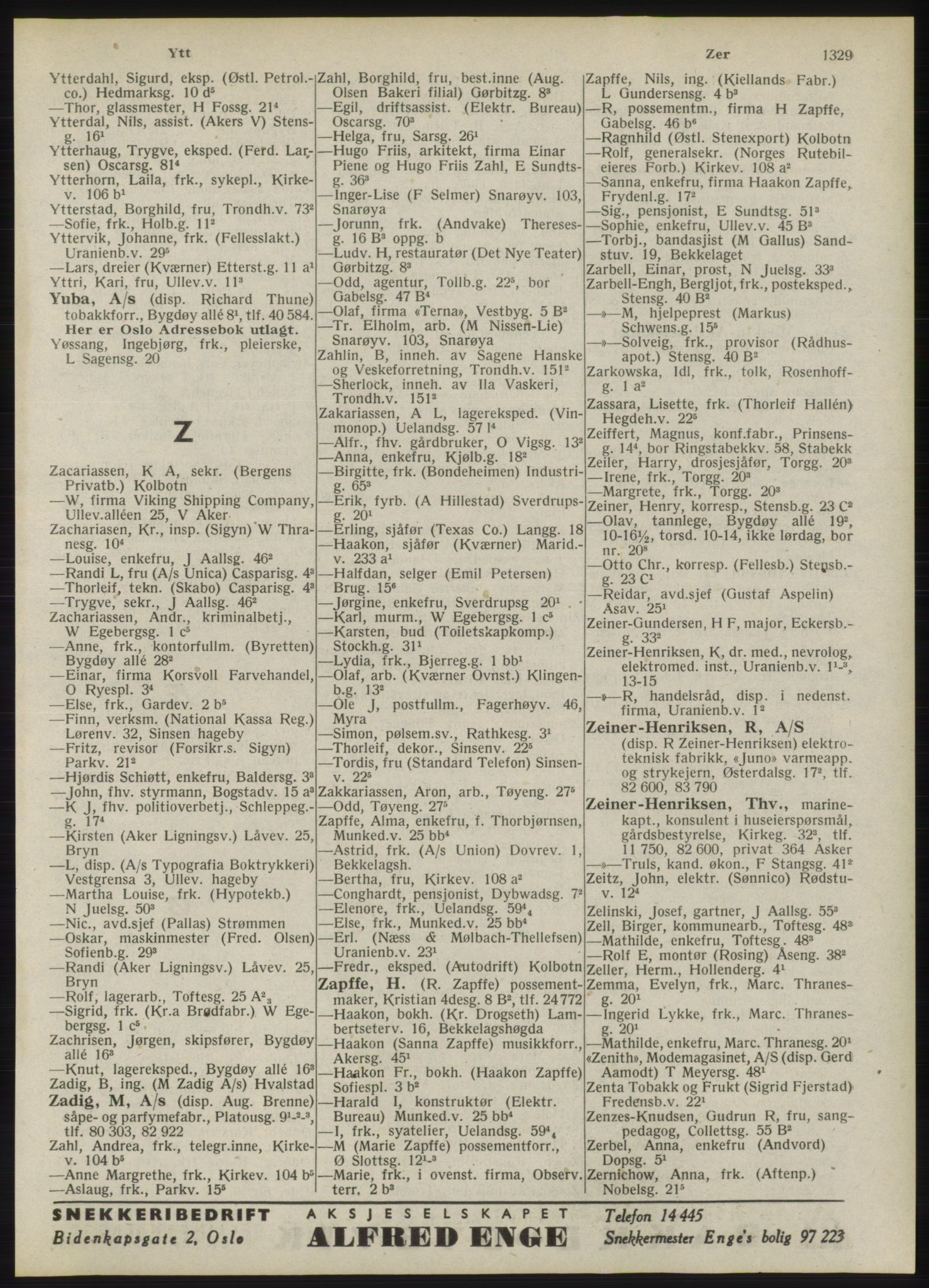 Kristiania/Oslo adressebok, PUBL/-, 1946, p. 1329