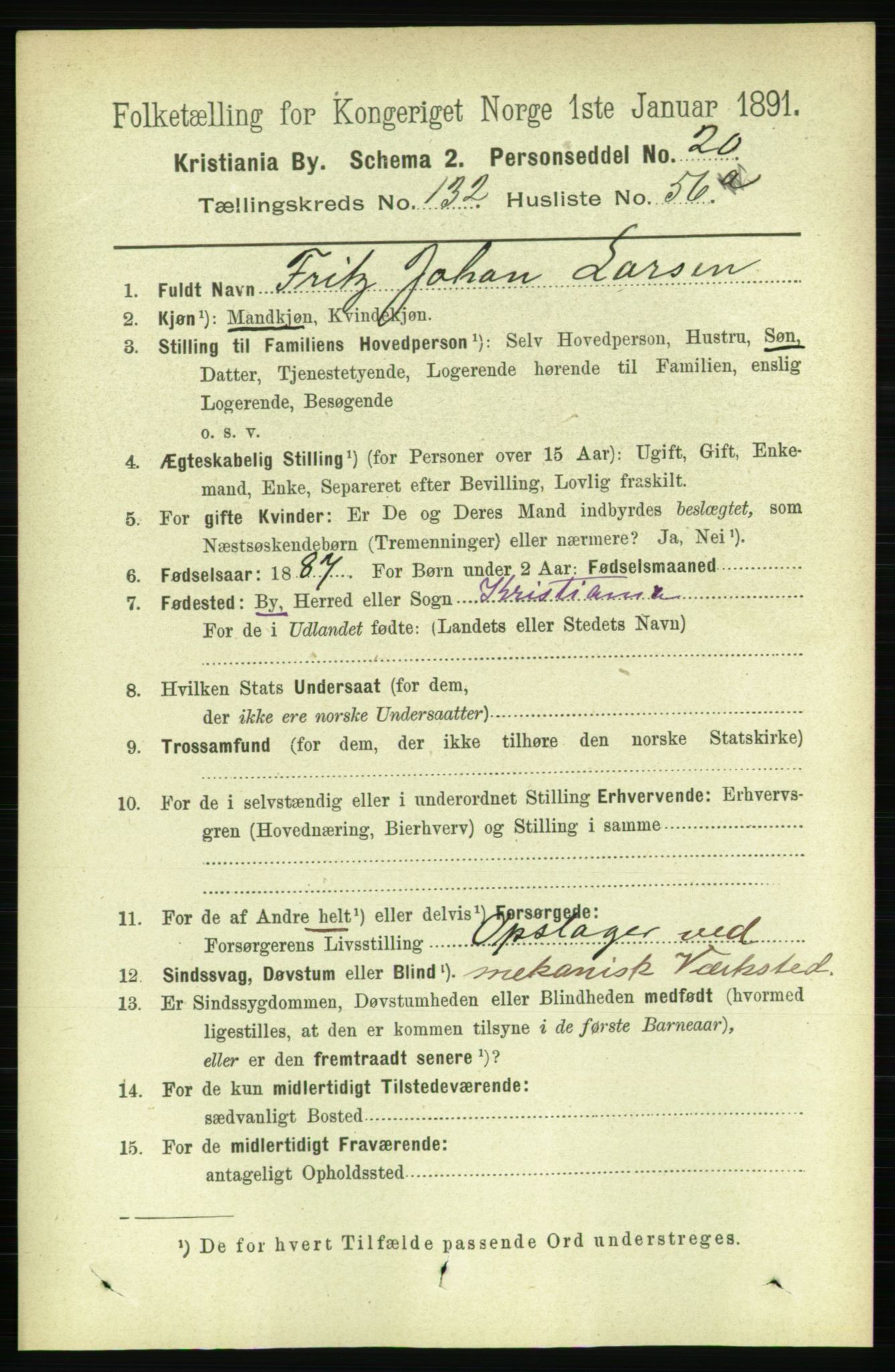 RA, 1891 census for 0301 Kristiania, 1891, p. 72240