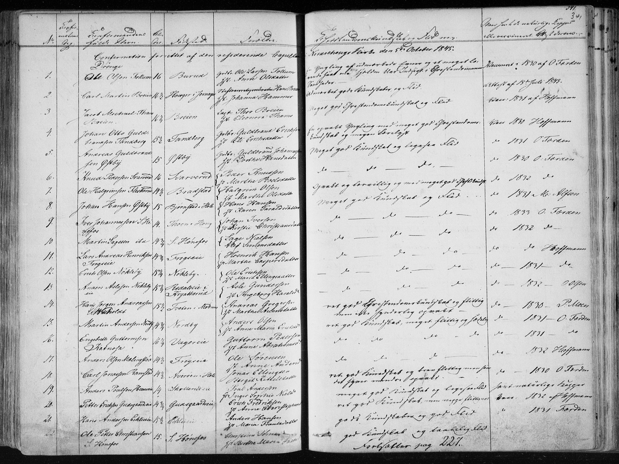 Norderhov kirkebøker, AV/SAKO-A-237/F/Fa/L0010: Parish register (official) no. 10, 1837-1847, p. 341