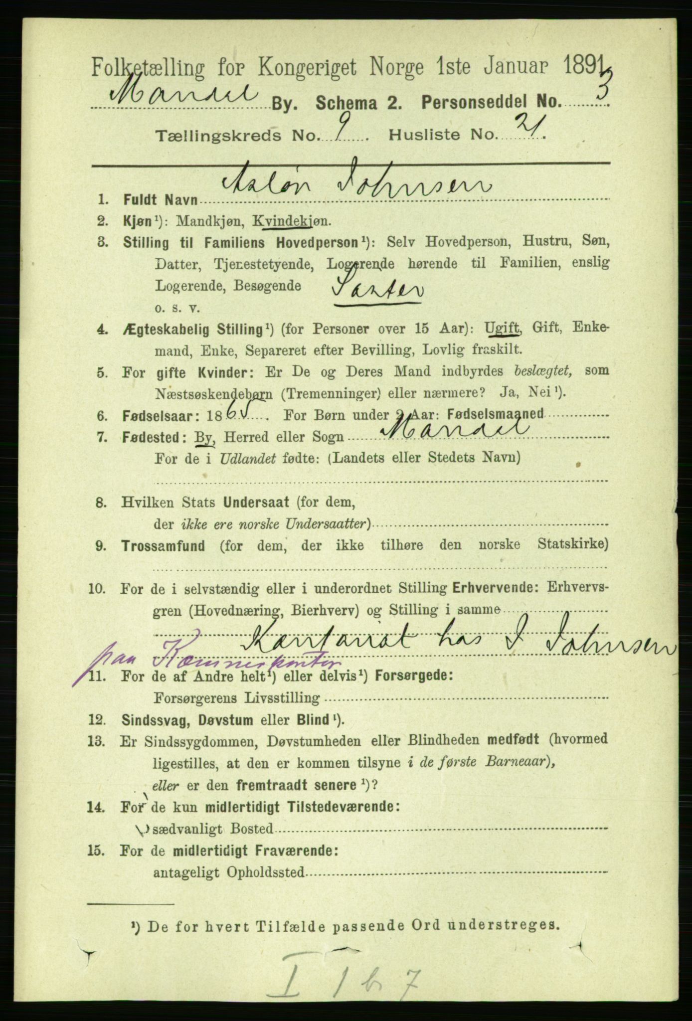 RA, 1891 census for 1002 Mandal, 1891, p. 2634