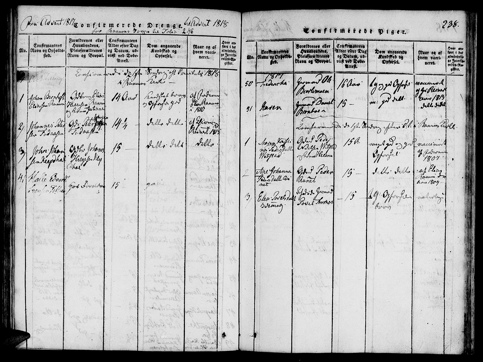 Ministerialprotokoller, klokkerbøker og fødselsregistre - Nord-Trøndelag, AV/SAT-A-1458/764/L0546: Parish register (official) no. 764A06 /1, 1816-1823, p. 238