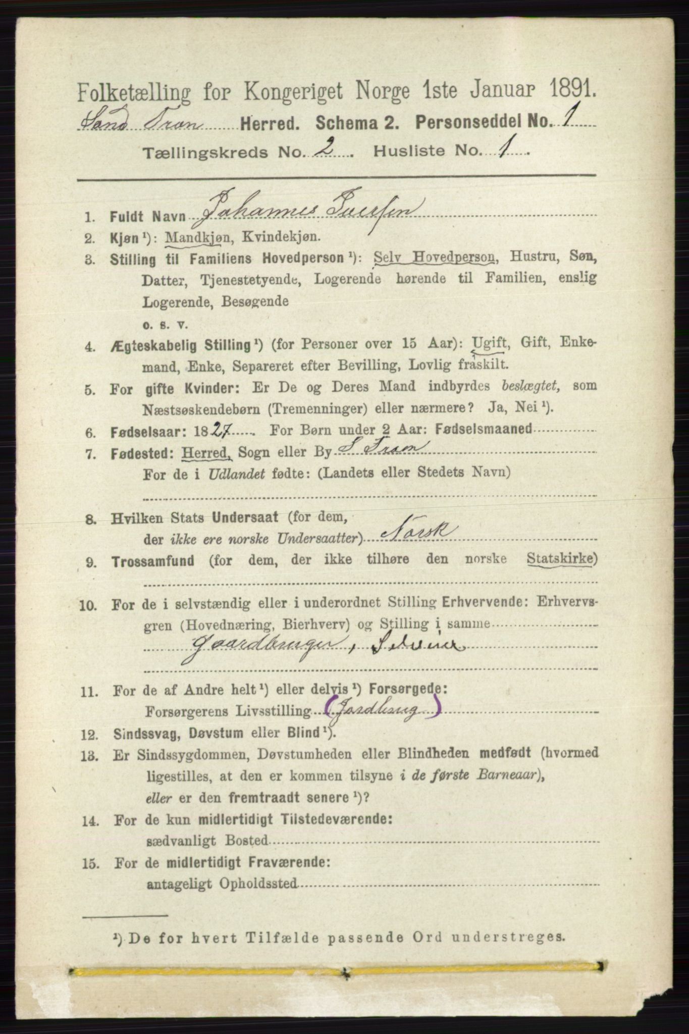 RA, 1891 census for 0519 Sør-Fron, 1891, p. 562