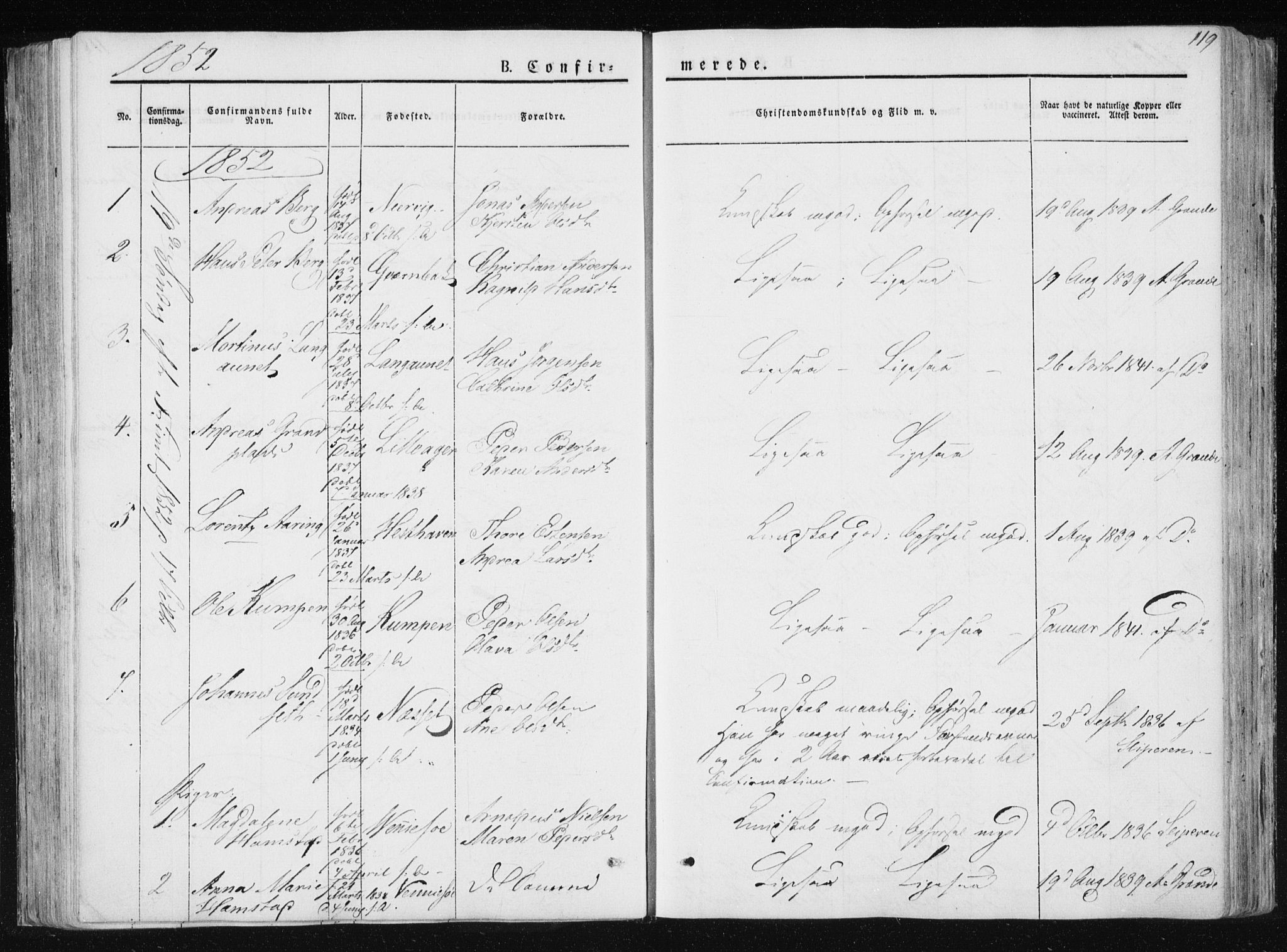 Ministerialprotokoller, klokkerbøker og fødselsregistre - Nord-Trøndelag, SAT/A-1458/733/L0323: Parish register (official) no. 733A02, 1843-1870, p. 119