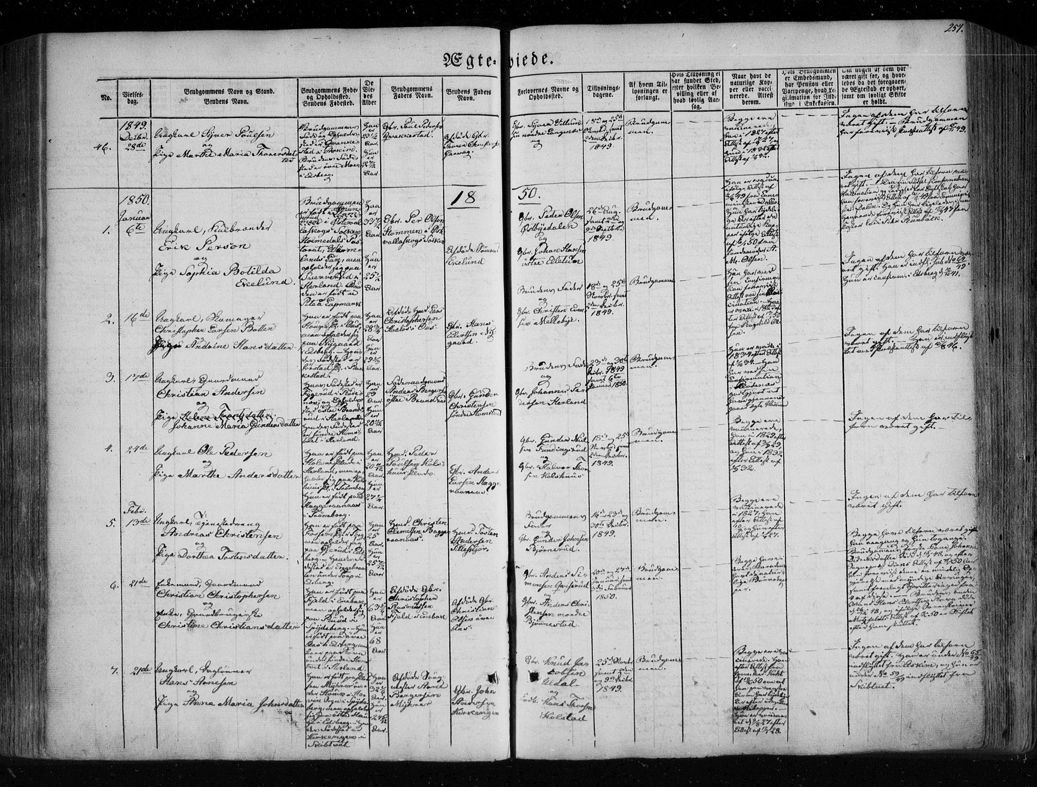 Eidsberg prestekontor Kirkebøker, SAO/A-10905/F/Fa/L0009: Parish register (official) no. I 9, 1849-1856, p. 251