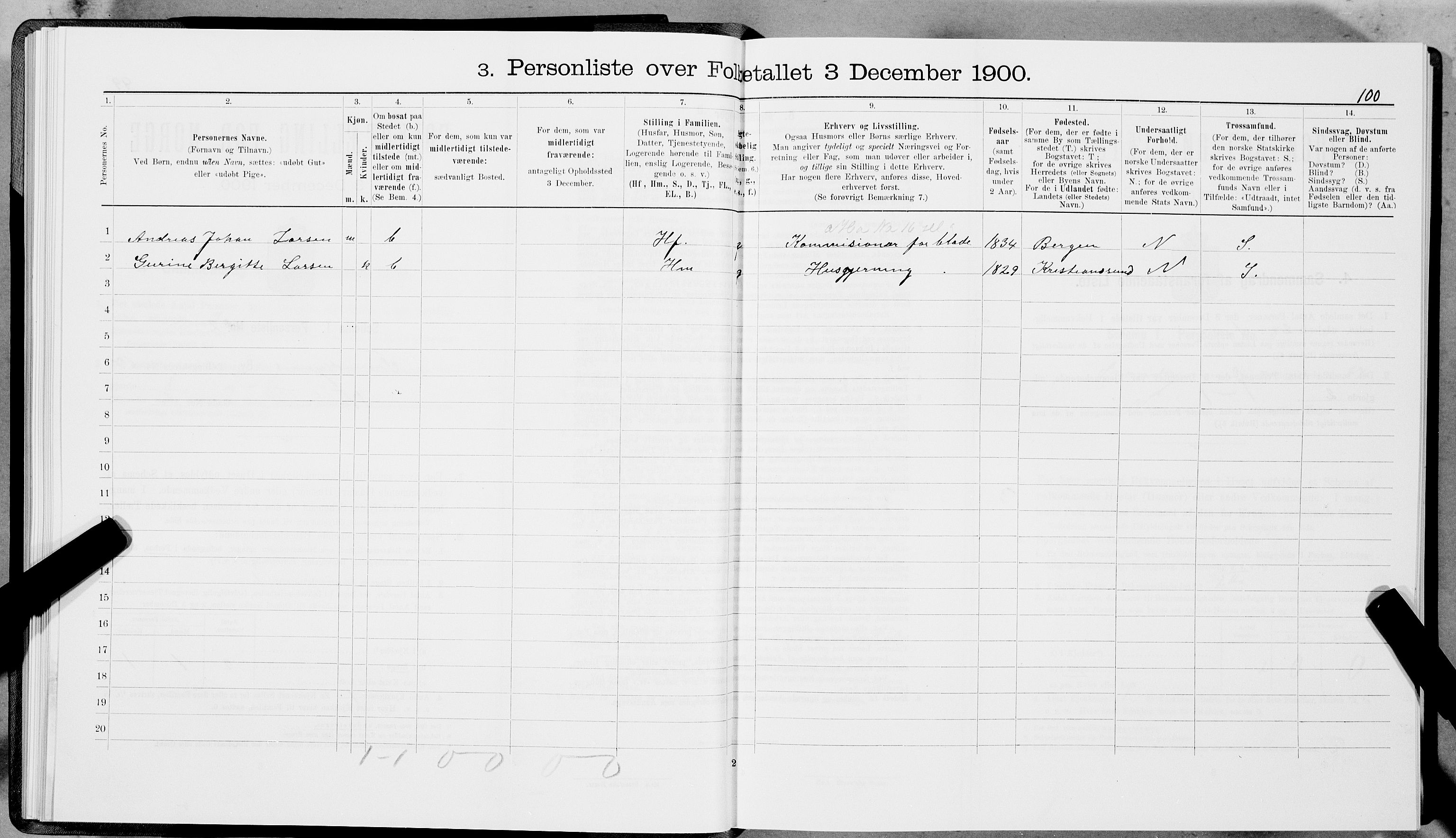 SAT, 1900 census for Trondheim, 1900, p. 11880