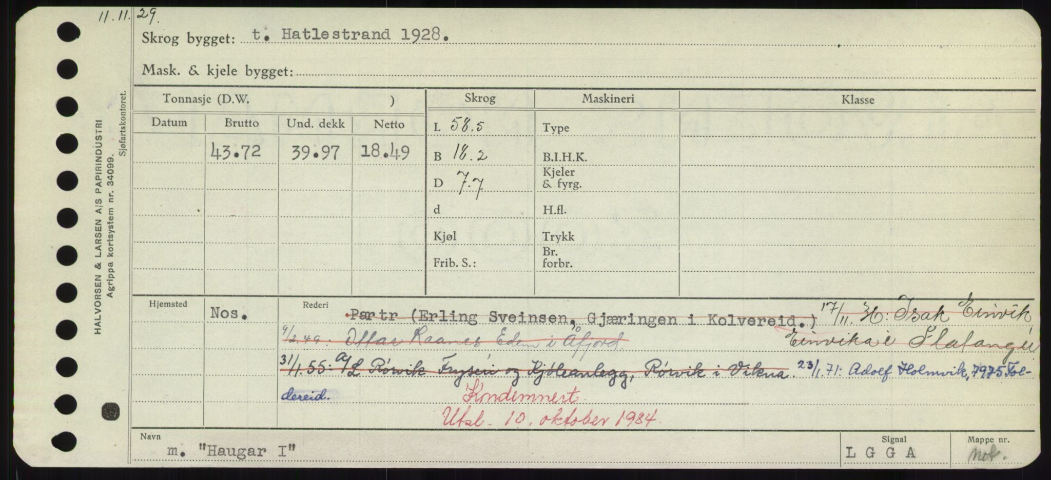 Sjøfartsdirektoratet med forløpere, Skipsmålingen, RA/S-1627/H/Hd/L0014: Fartøy, H-Havl, p. 393