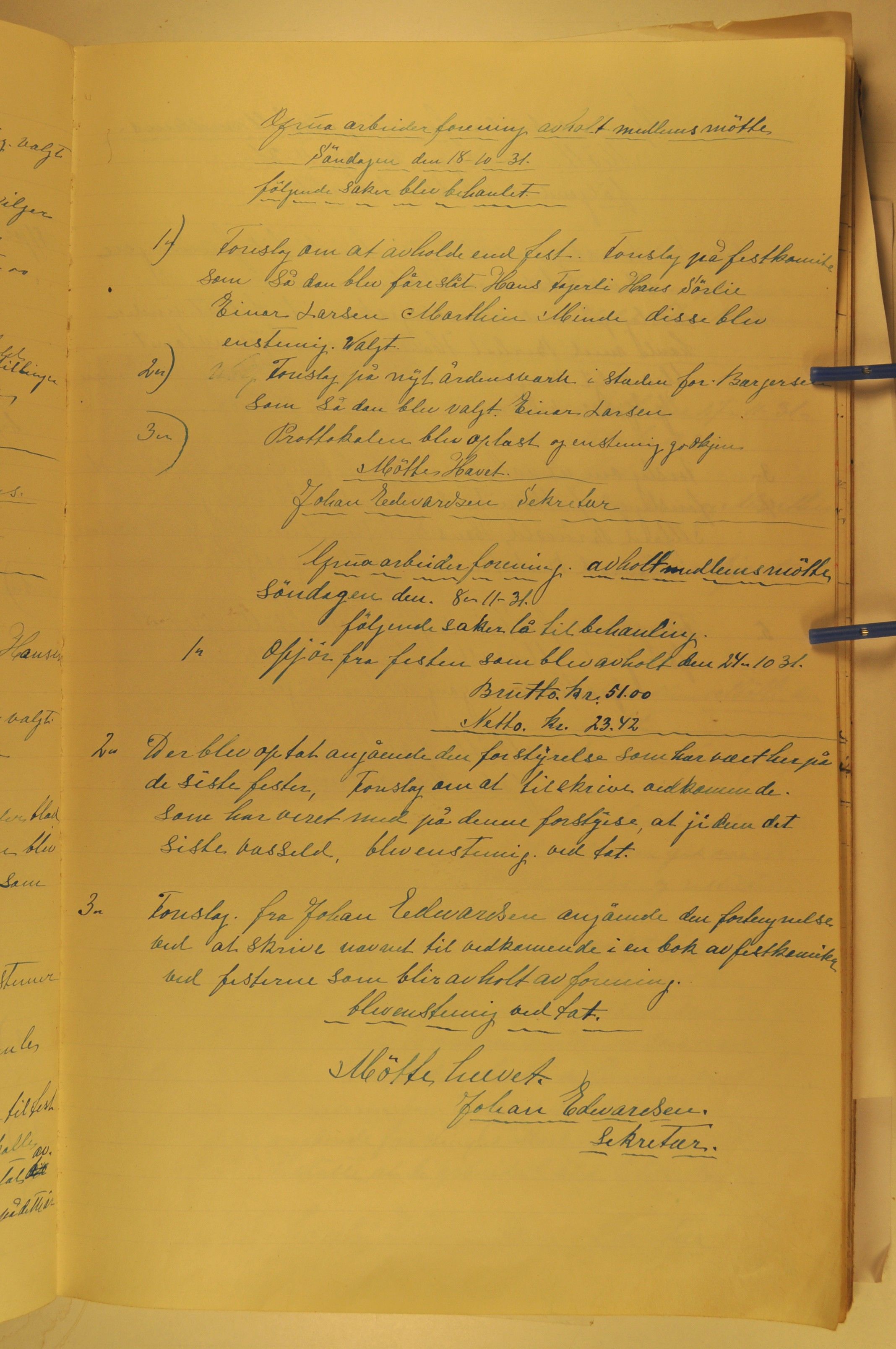 Grua Arbeiderlag, OARM/H-A-00261/A/L0001/0001: Forhandlingsprotokoller / Forhandlingsprotokoll Grua Arbeiderforening, 1918-1939