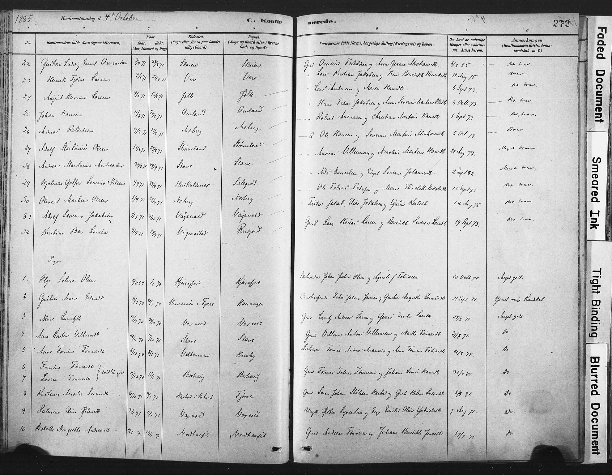 Lista sokneprestkontor, AV/SAK-1111-0027/F/Fa/L0012: Parish register (official) no. A 12, 1879-1903, p. 272