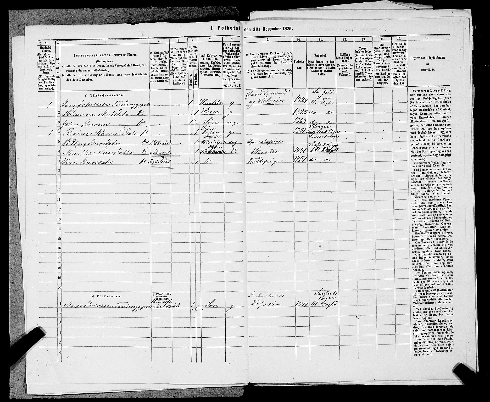 SAST, 1875 census for 1157P Vikedal, 1875, p. 344