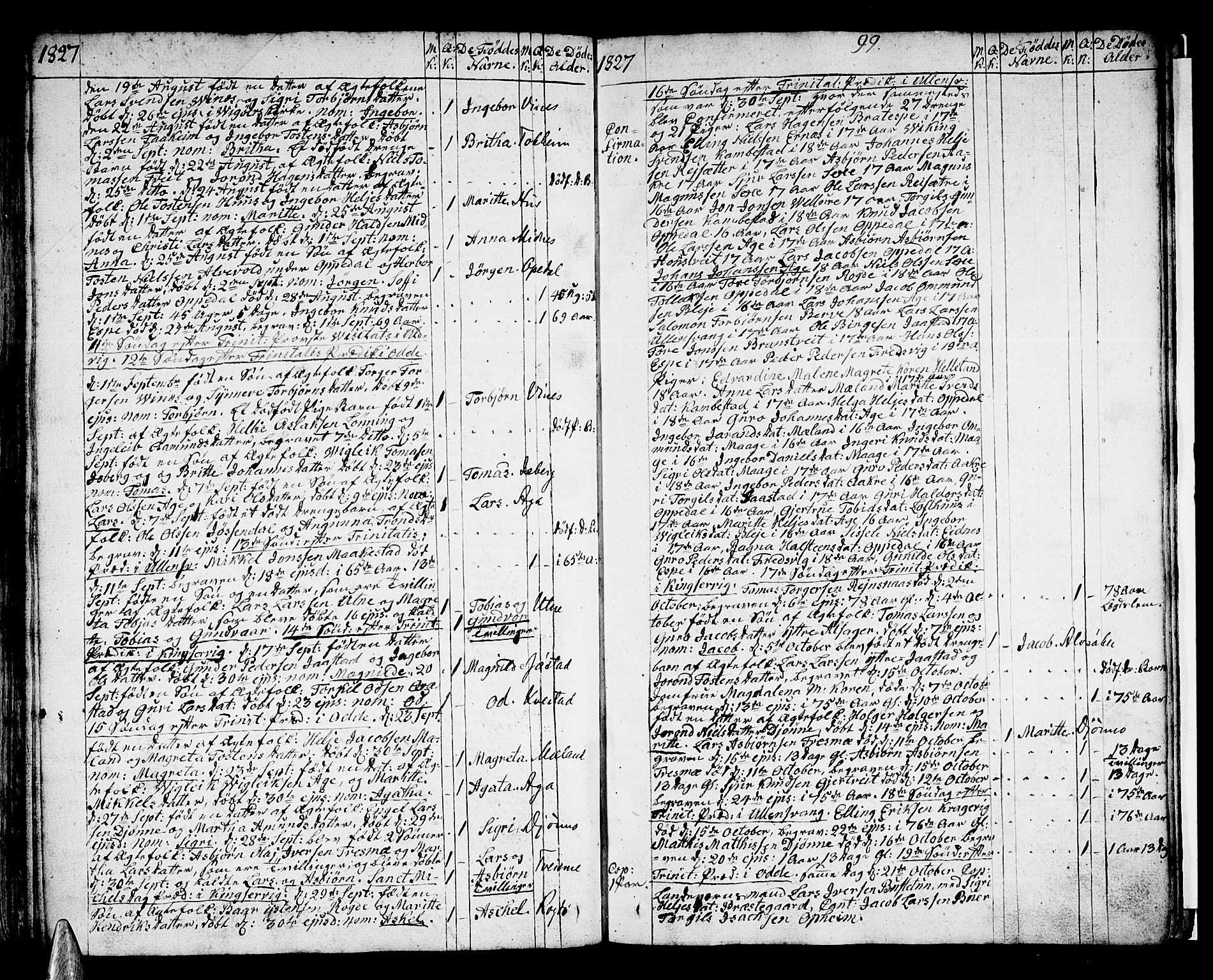 Ullensvang sokneprestembete, SAB/A-78701/H/Haa: Parish register (official) no. A 8, 1804-1835, p. 99
