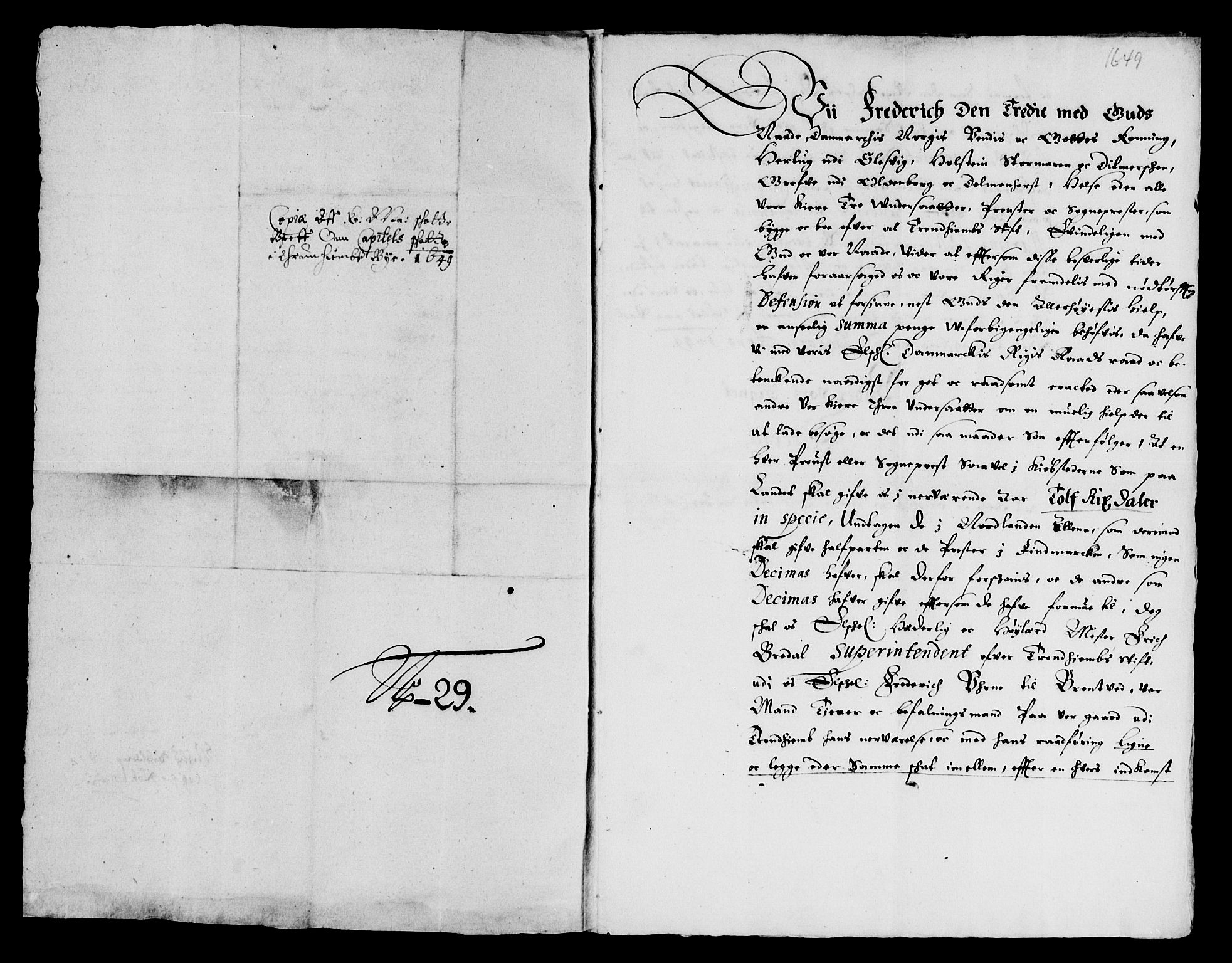 Rentekammeret inntil 1814, Reviderte regnskaper, Lensregnskaper, AV/RA-EA-5023/R/Rb/Rbw/L0097: Trondheim len, 1649