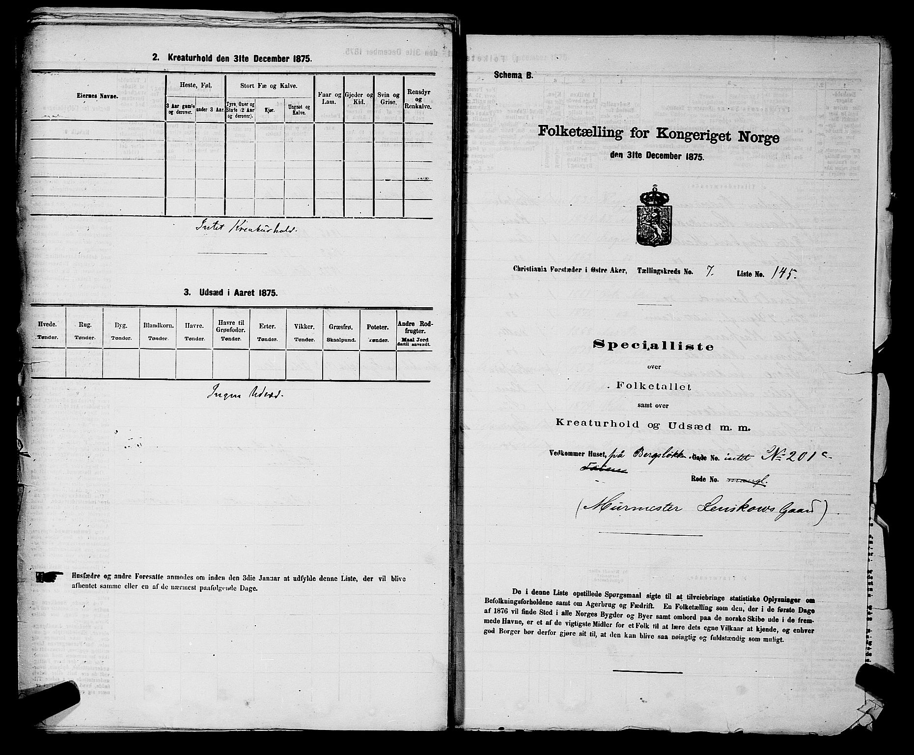 RA, 1875 census for 0218bP Østre Aker, 1875, p. 2424