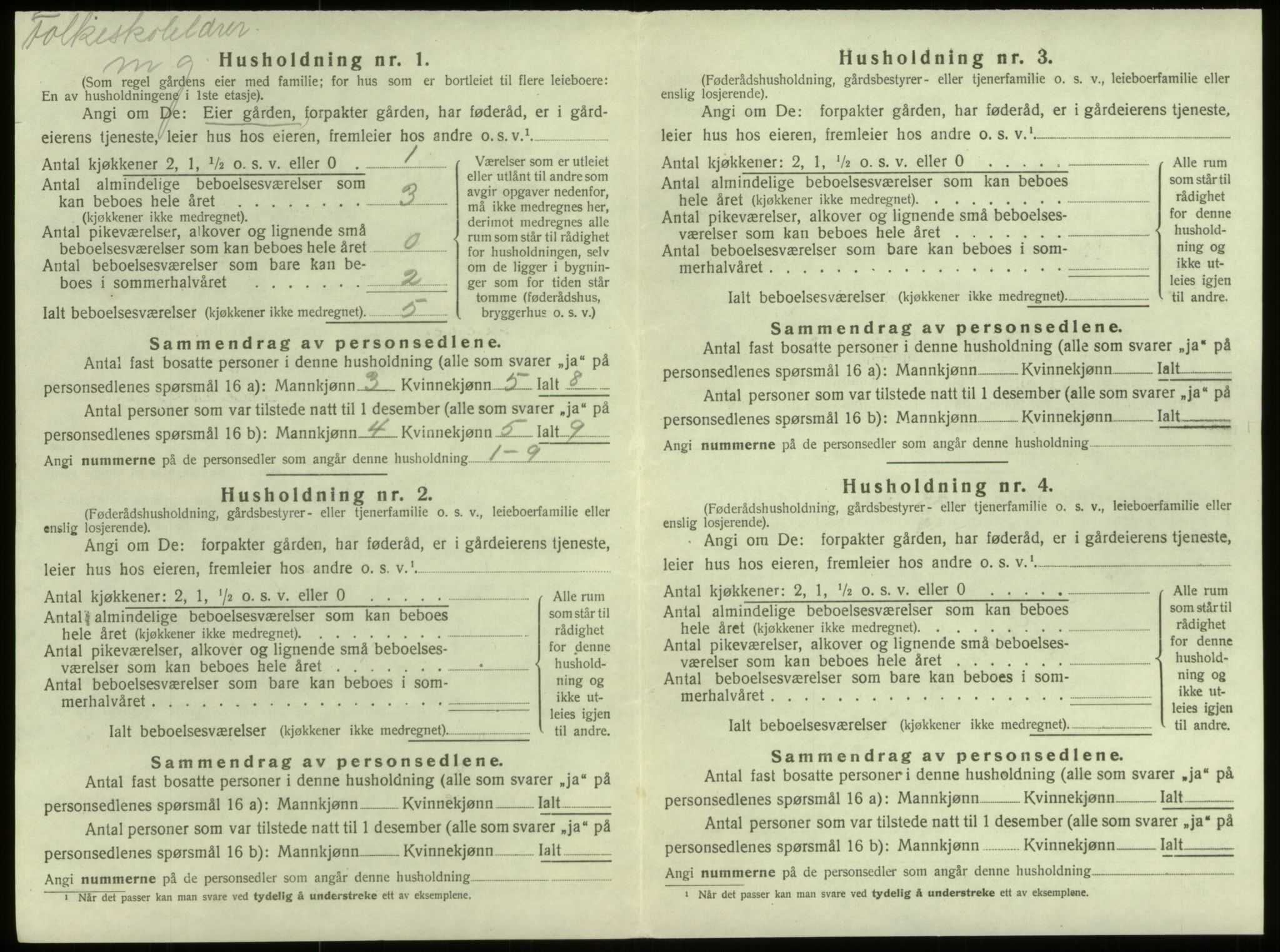 SAB, 1920 census for Selje, 1920, p. 501