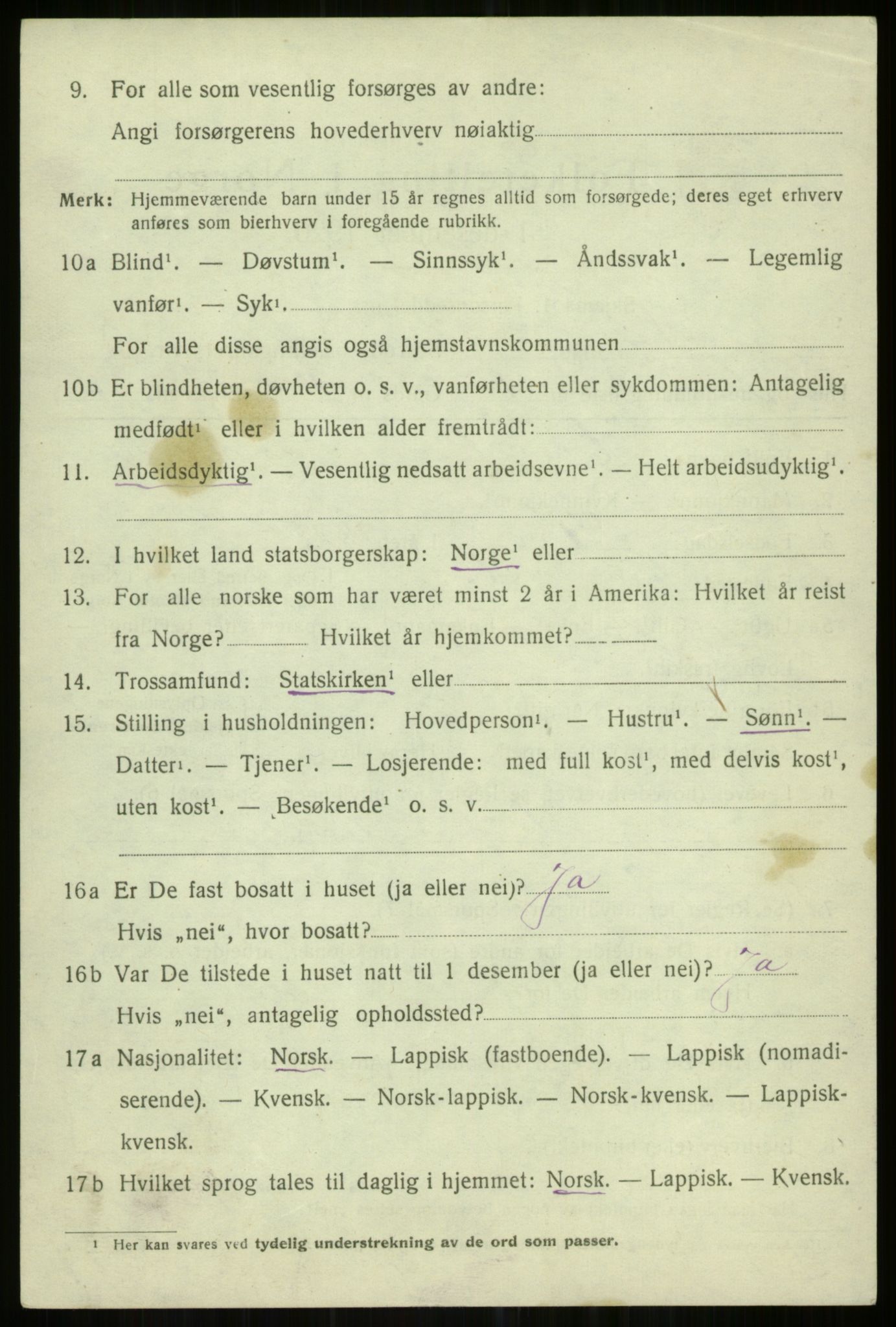 SATØ, 1920 census for Helgøy, 1920, p. 2785