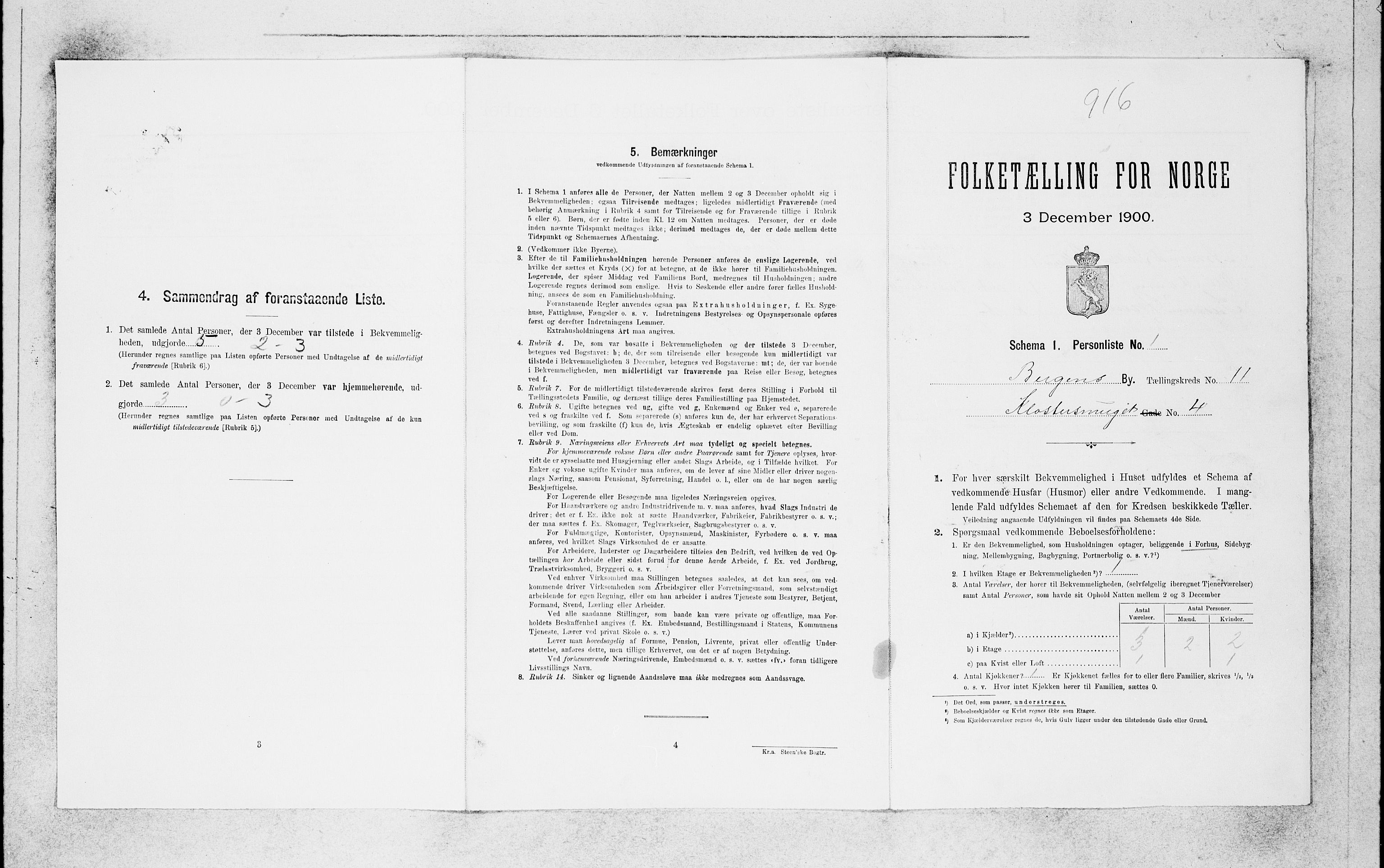 SAB, 1900 census for Bergen, 1900, p. 2189