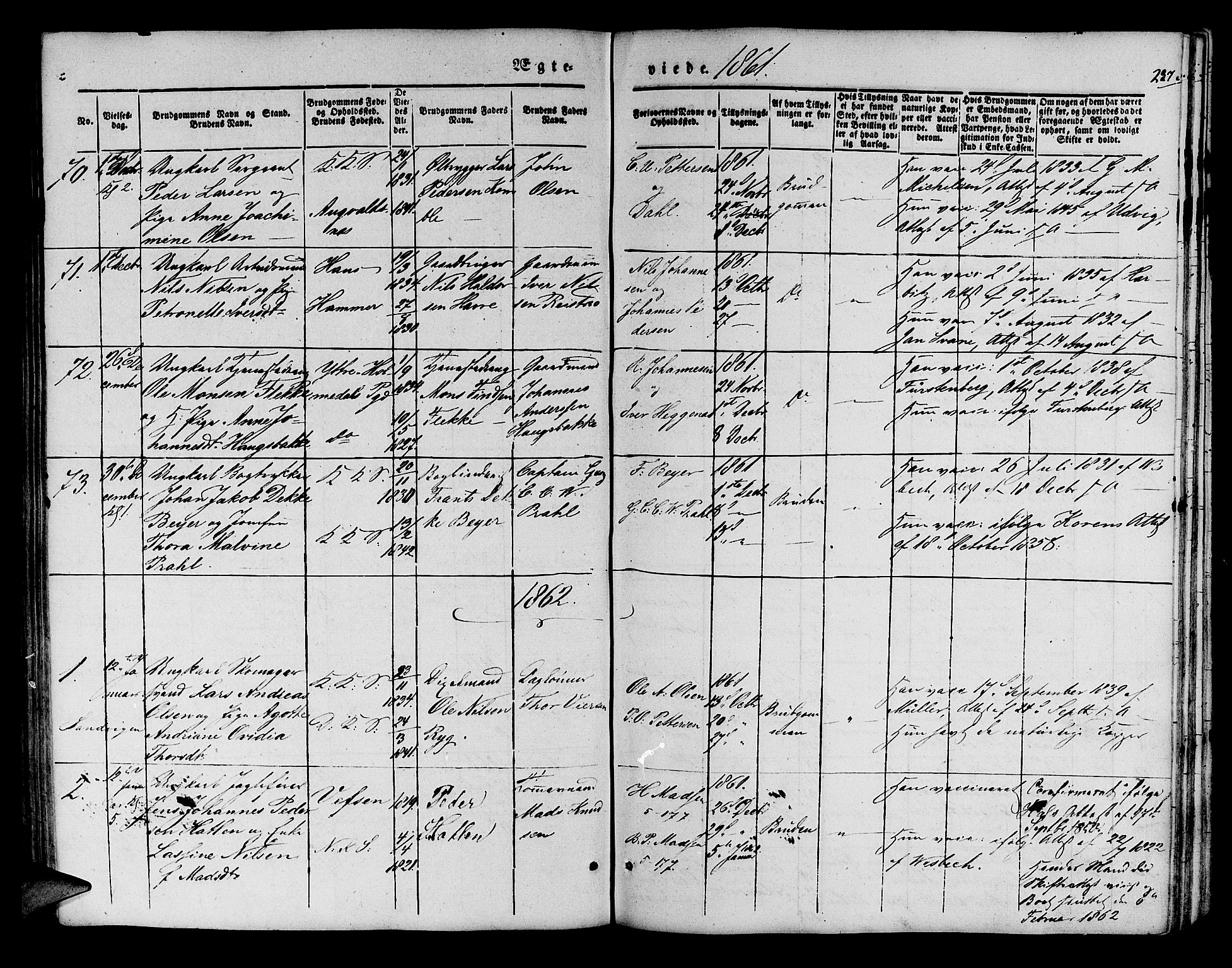 Korskirken sokneprestembete, SAB/A-76101/H/Hab: Parish register (copy) no. D 1, 1840-1867, p. 237