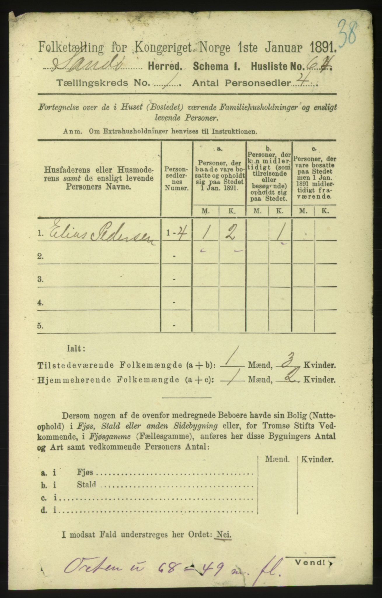 RA, 1891 census for 1546 Sandøy, 1891, p. 76