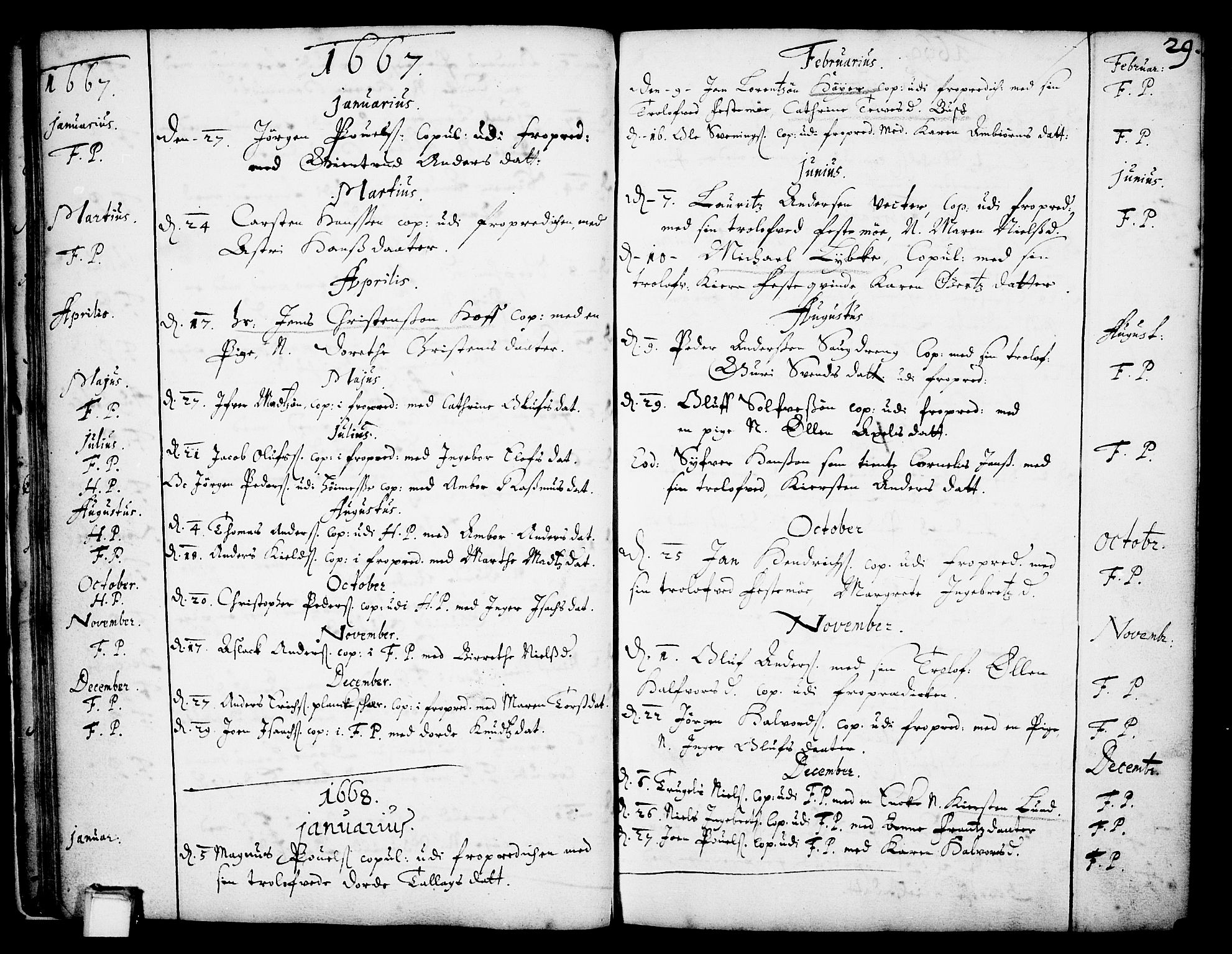 Skien kirkebøker, SAKO/A-302/F/Fa/L0001: Parish register (official) no. 1, 1659-1679, p. 29