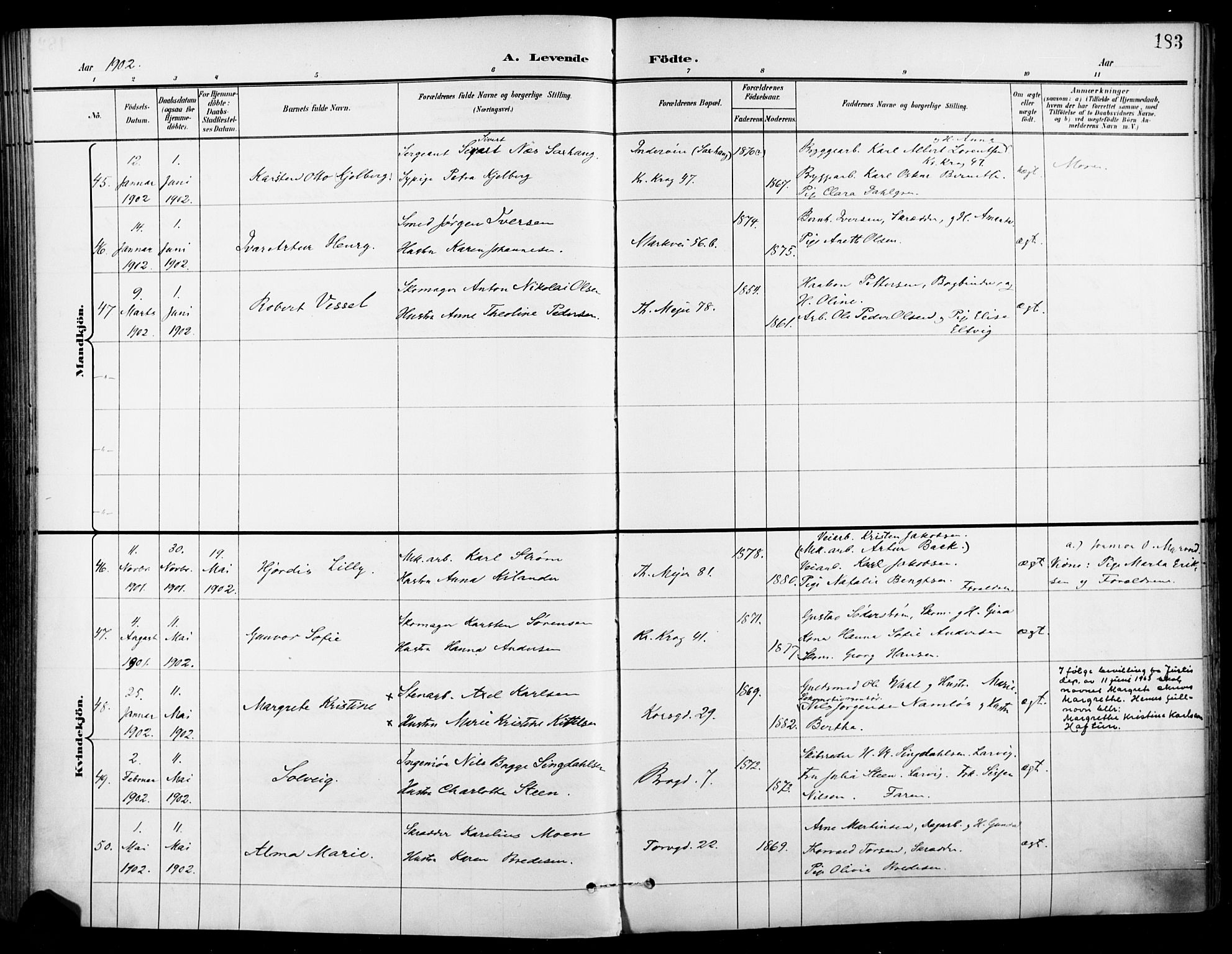 Jakob prestekontor Kirkebøker, SAO/A-10850/F/Fa/L0005: Parish register (official) no. 5, 1896-1903, p. 183