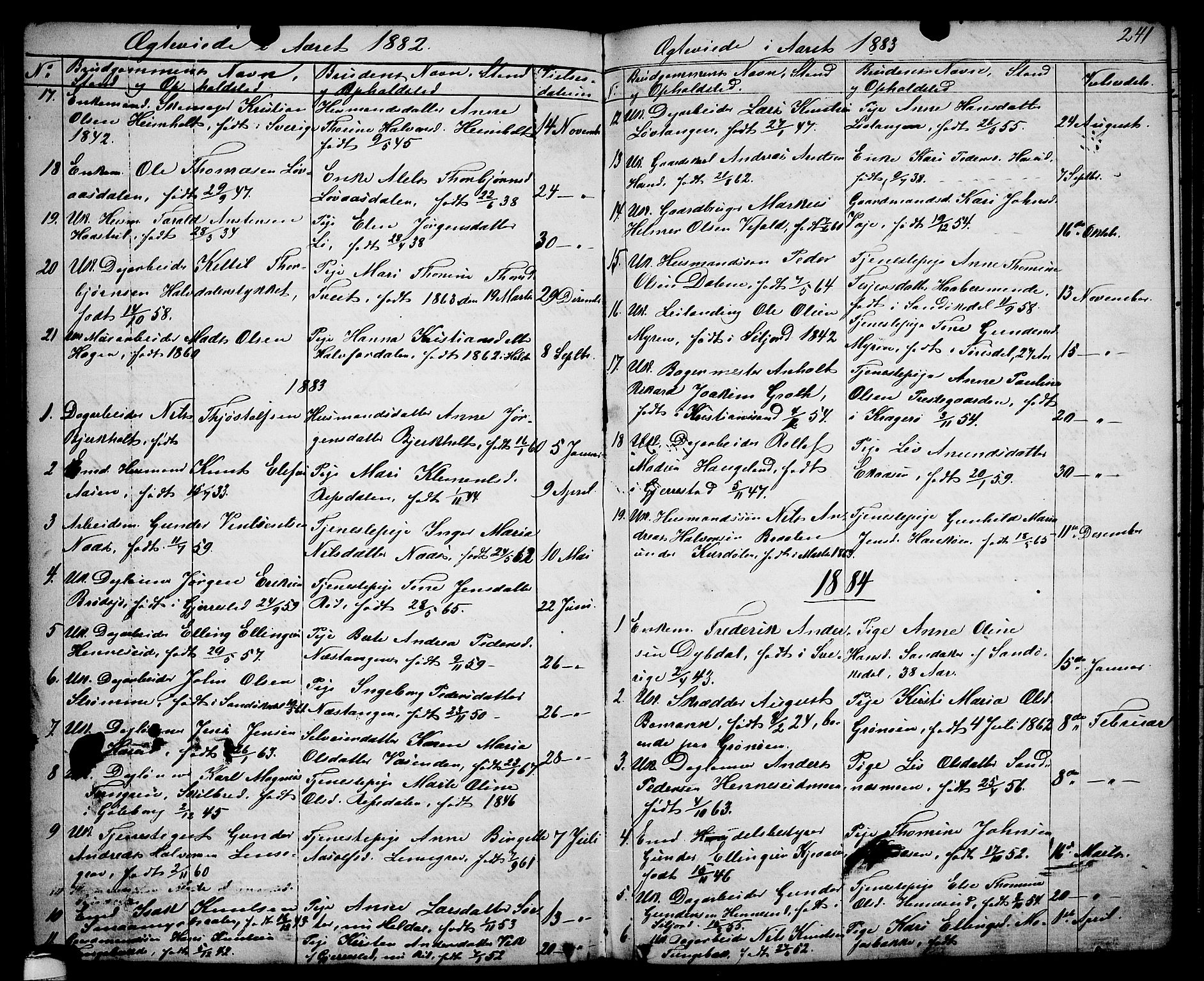 Drangedal kirkebøker, SAKO/A-258/G/Ga/L0002: Parish register (copy) no. I 2, 1856-1887, p. 241