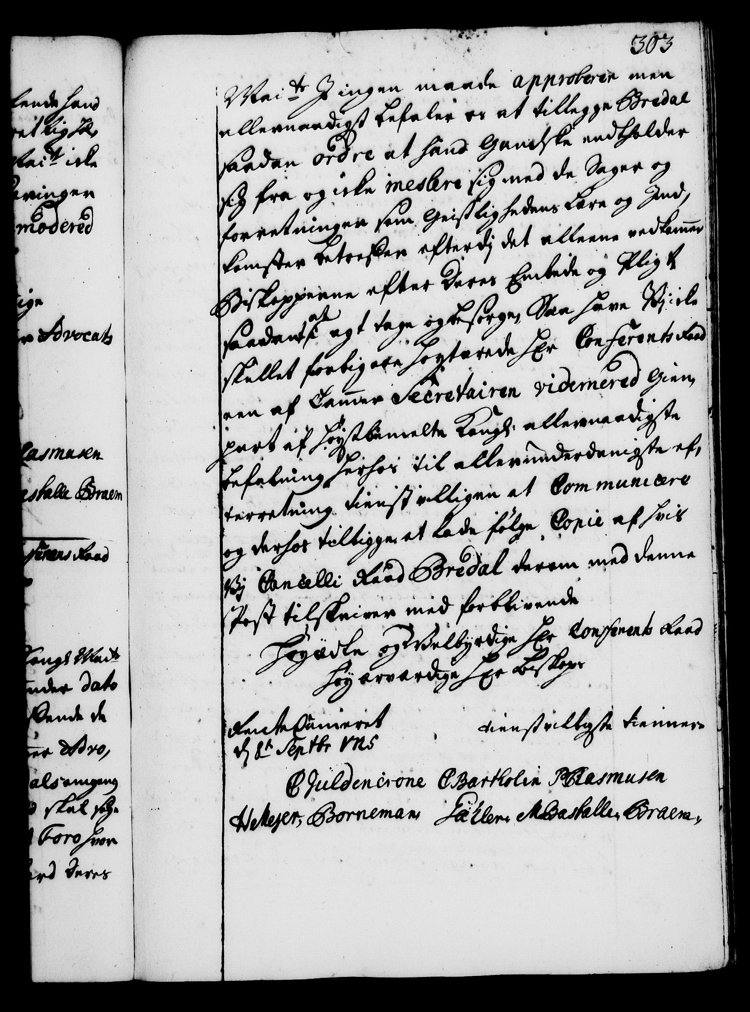 Rentekammeret, Kammerkanselliet, RA/EA-3111/G/Gg/Gga/L0002: Norsk ekspedisjonsprotokoll med register (merket RK 53.2), 1723-1727, p. 303
