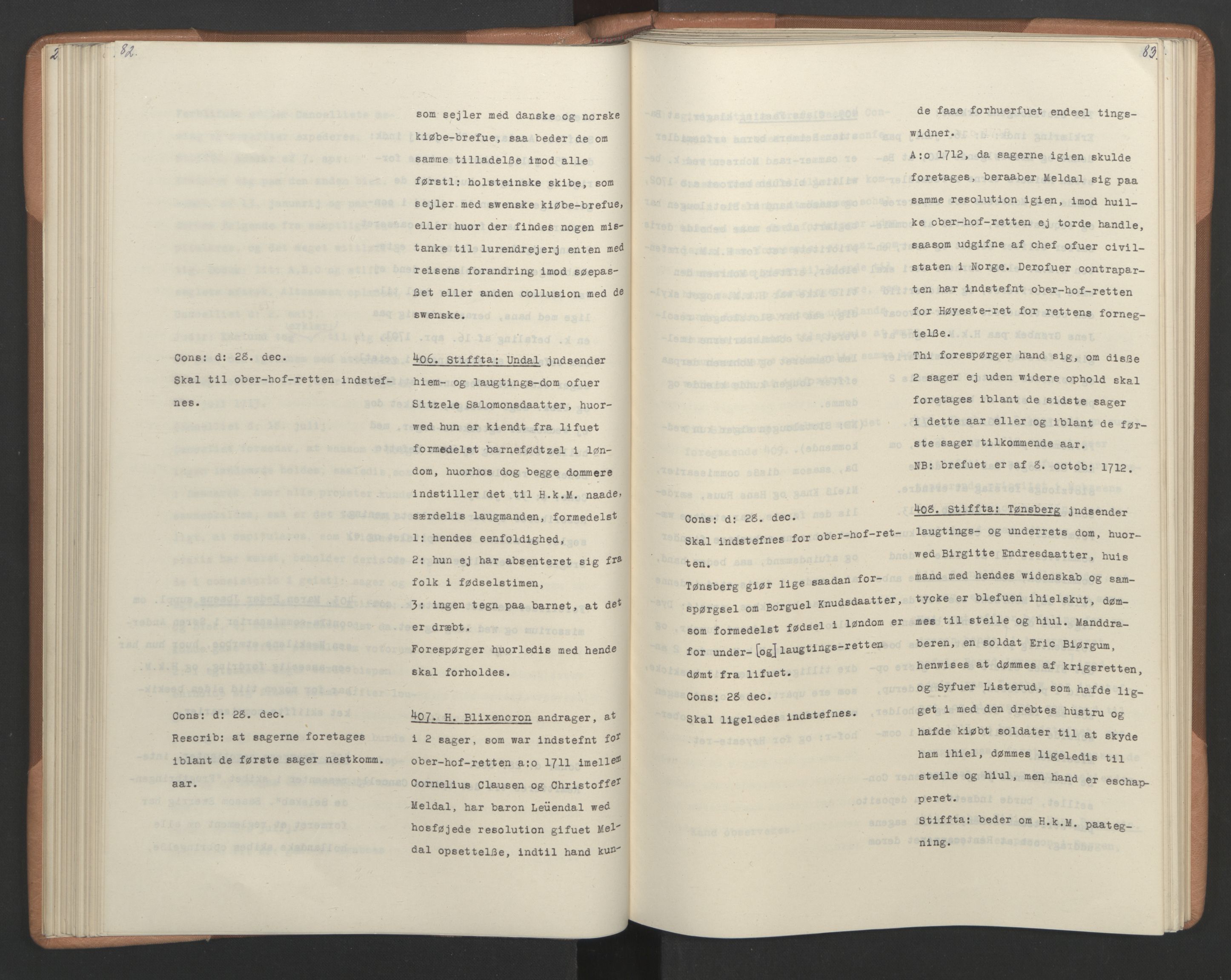 Avskriftsamlingen, RA/EA-4022/F/Fa/L0079: Supplikker, 1712-1713, p. 96