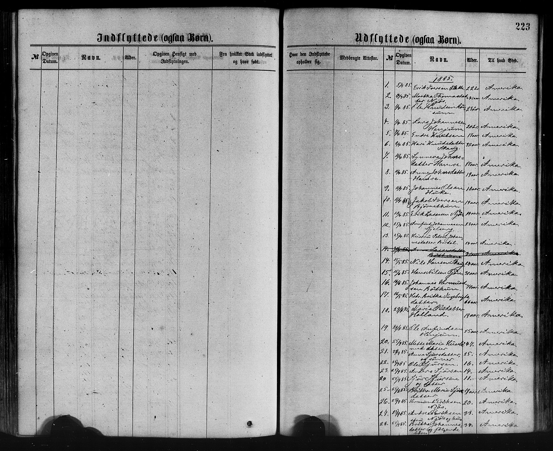Leikanger sokneprestembete, AV/SAB-A-81001/H/Haa/Haaa/L0009: Parish register (official) no. A 9, 1869-1888, p. 223