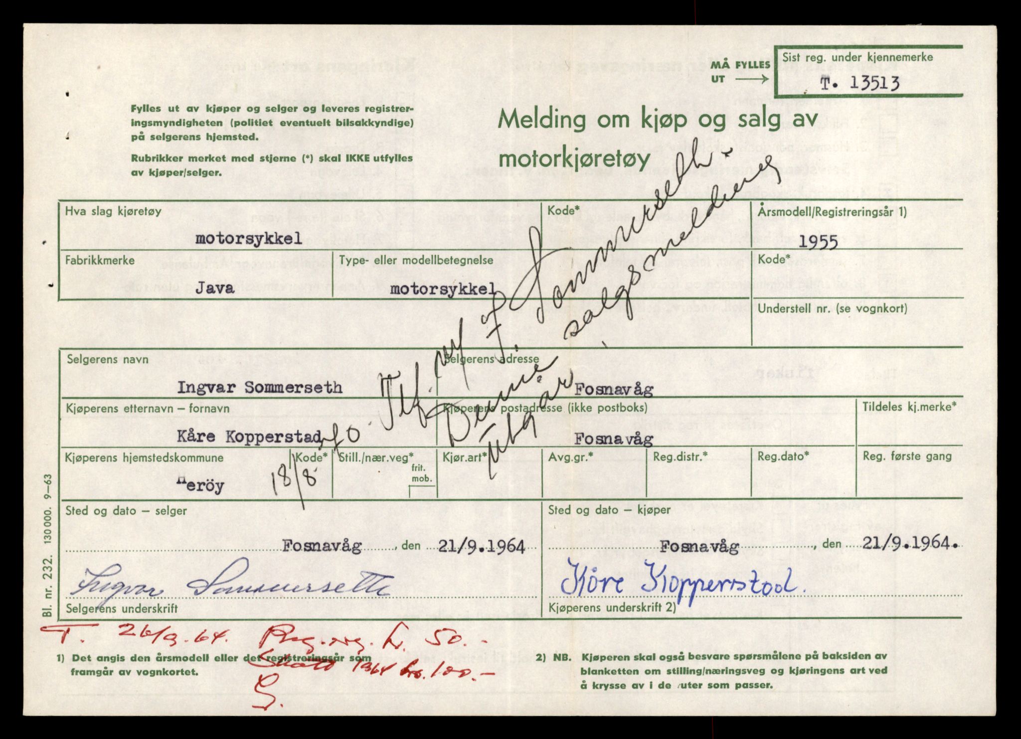 Møre og Romsdal vegkontor - Ålesund trafikkstasjon, AV/SAT-A-4099/F/Fe/L0039: Registreringskort for kjøretøy T 13361 - T 13530, 1927-1998, p. 2705