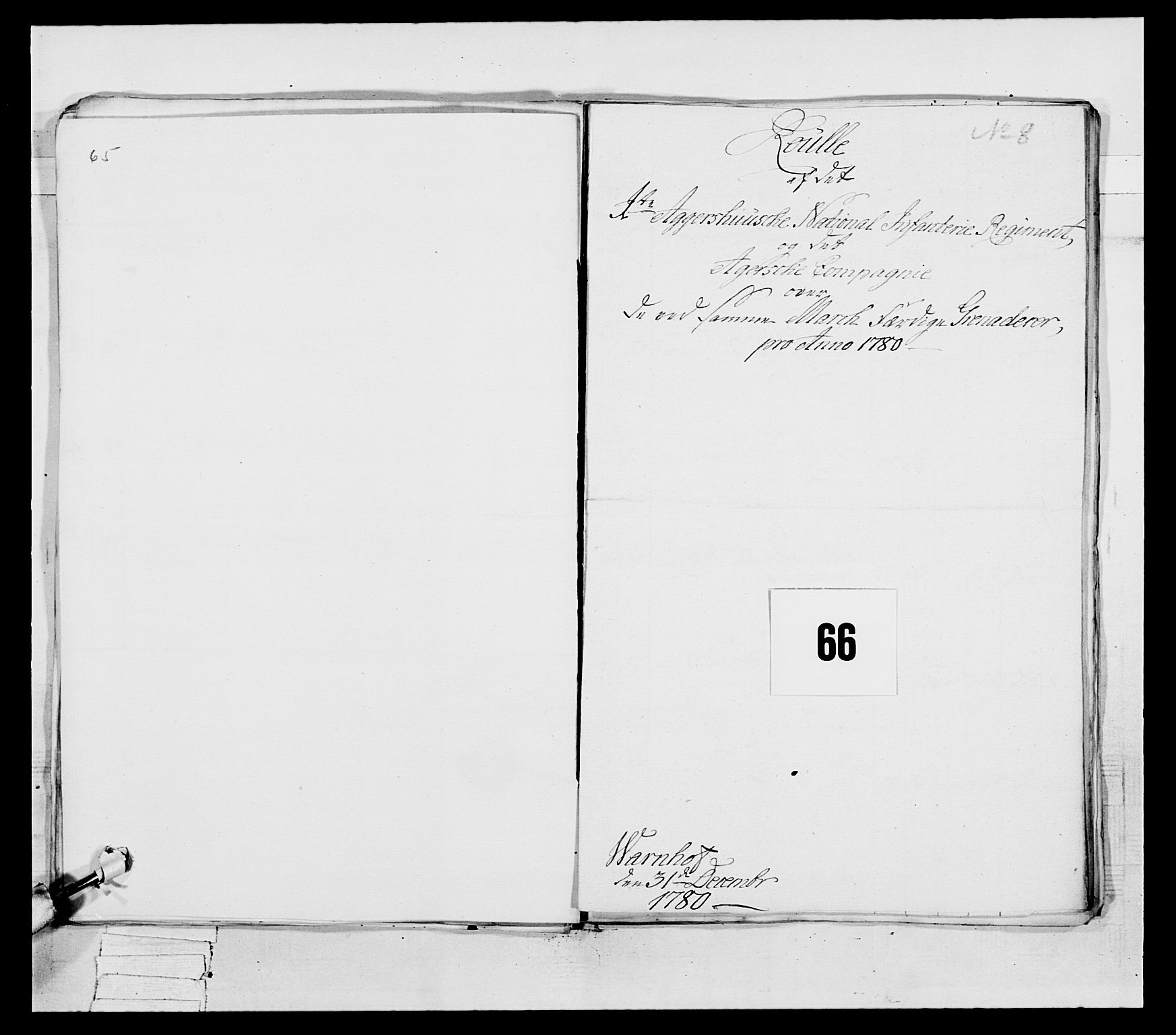 Generalitets- og kommissariatskollegiet, Det kongelige norske kommissariatskollegium, AV/RA-EA-5420/E/Eh/L0038: 1. Akershusiske nasjonale infanteriregiment, 1776-1788, p. 274