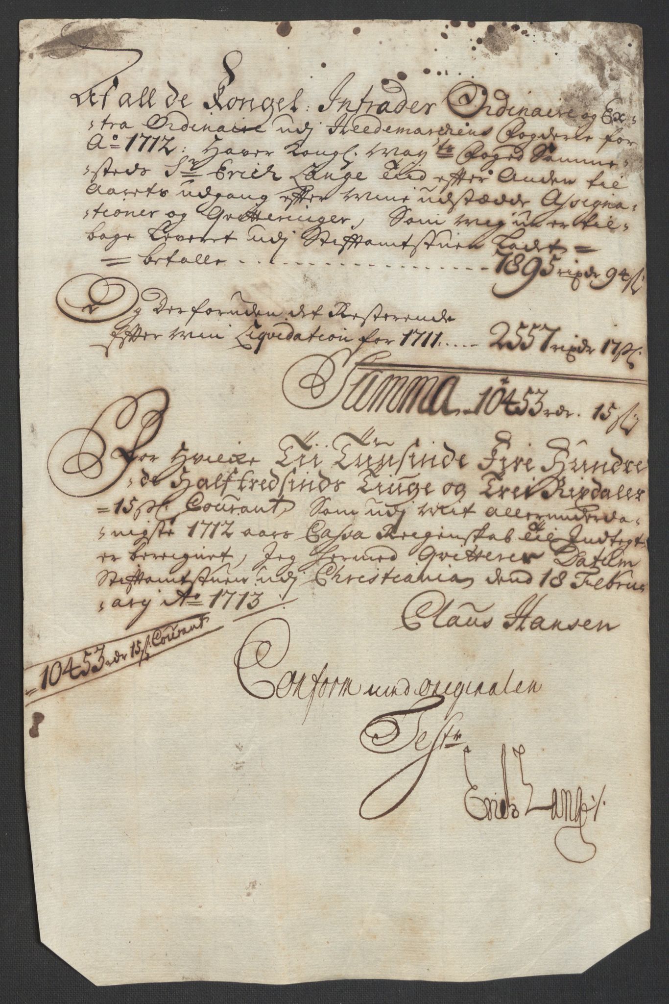 Rentekammeret inntil 1814, Reviderte regnskaper, Fogderegnskap, RA/EA-4092/R16/L1048: Fogderegnskap Hedmark, 1711, p. 188