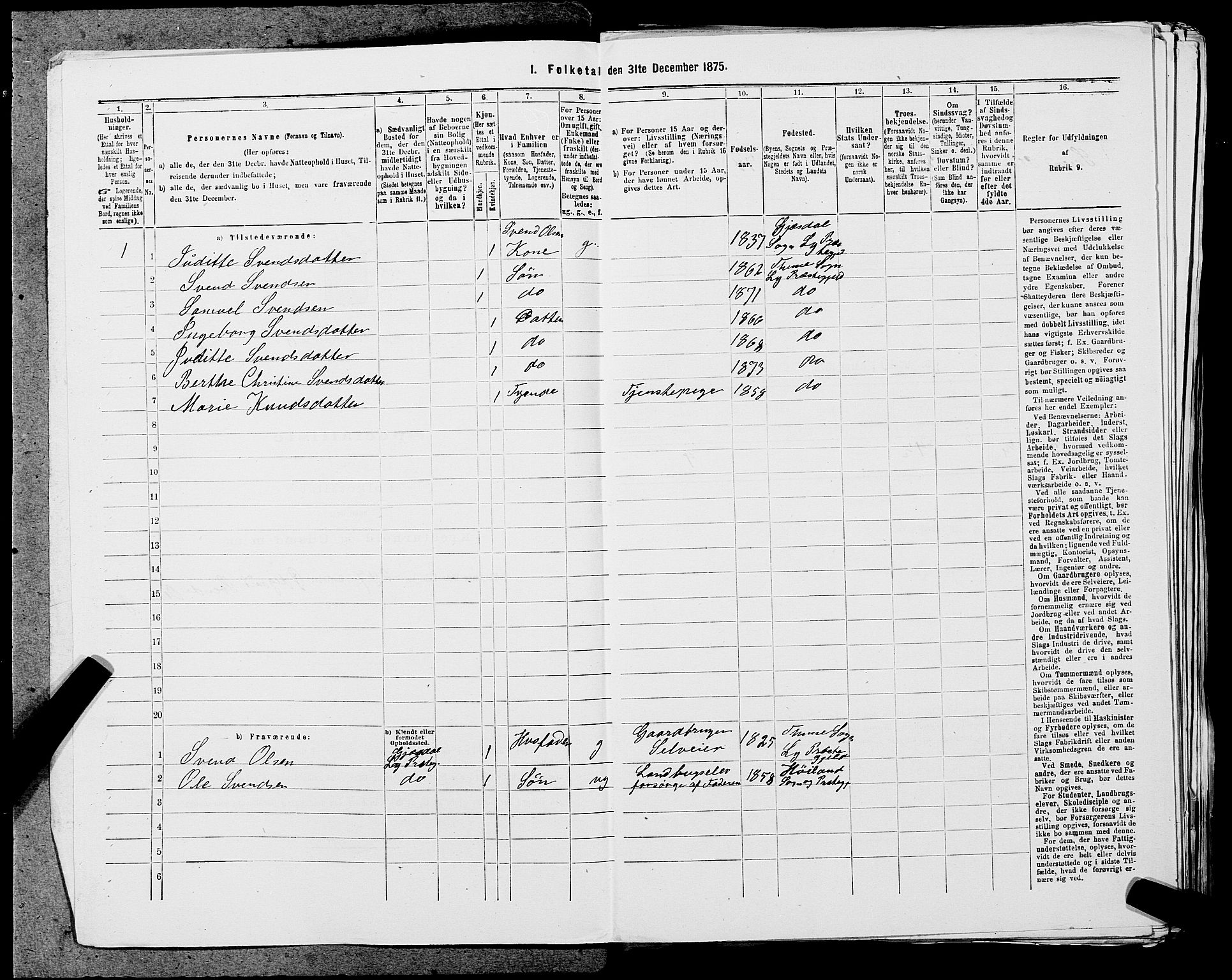 SAST, 1875 census for 1121P Lye, 1875, p. 712