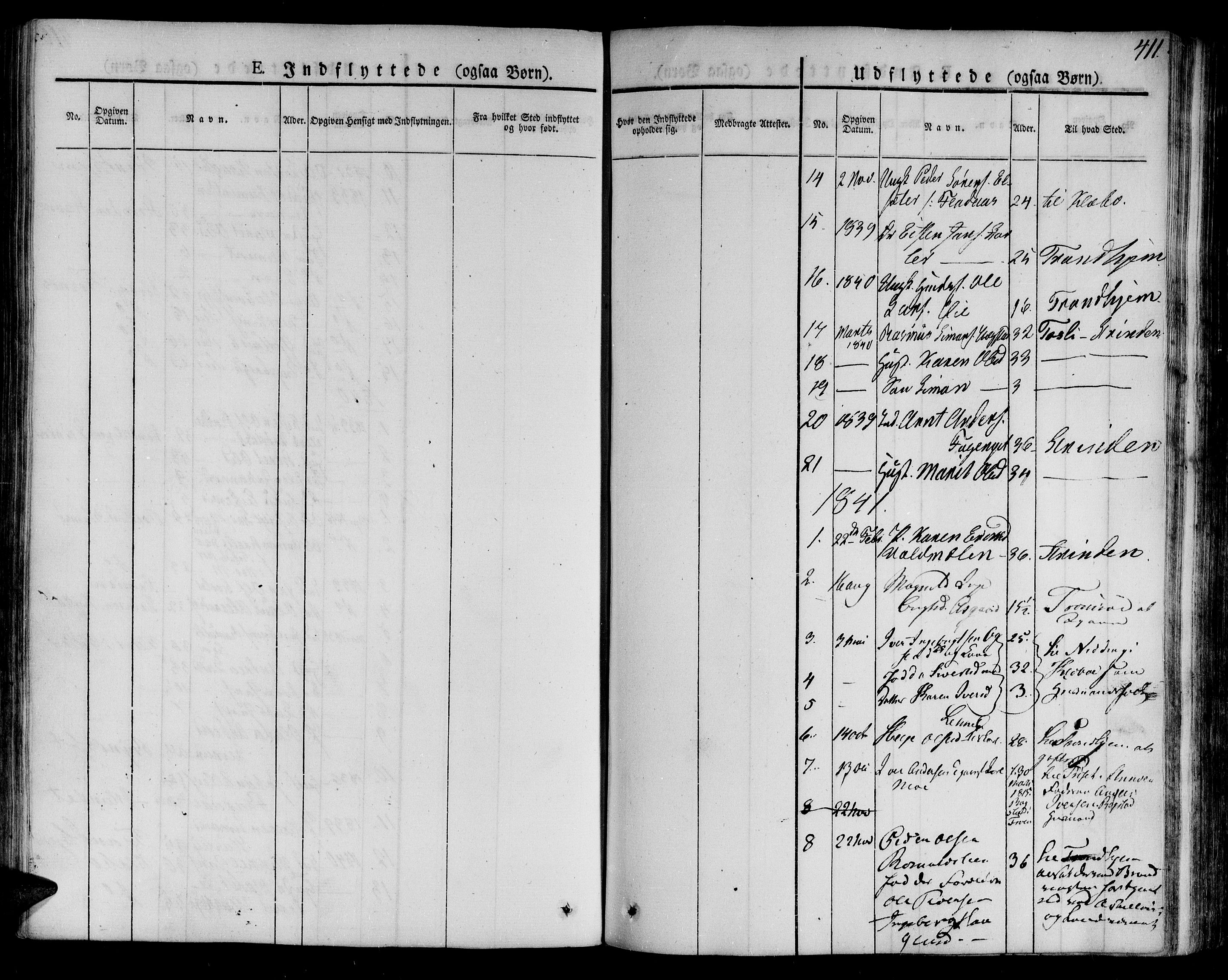Ministerialprotokoller, klokkerbøker og fødselsregistre - Sør-Trøndelag, SAT/A-1456/691/L1071: Parish register (official) no. 691A05 /2, 1826-1841, p. 411