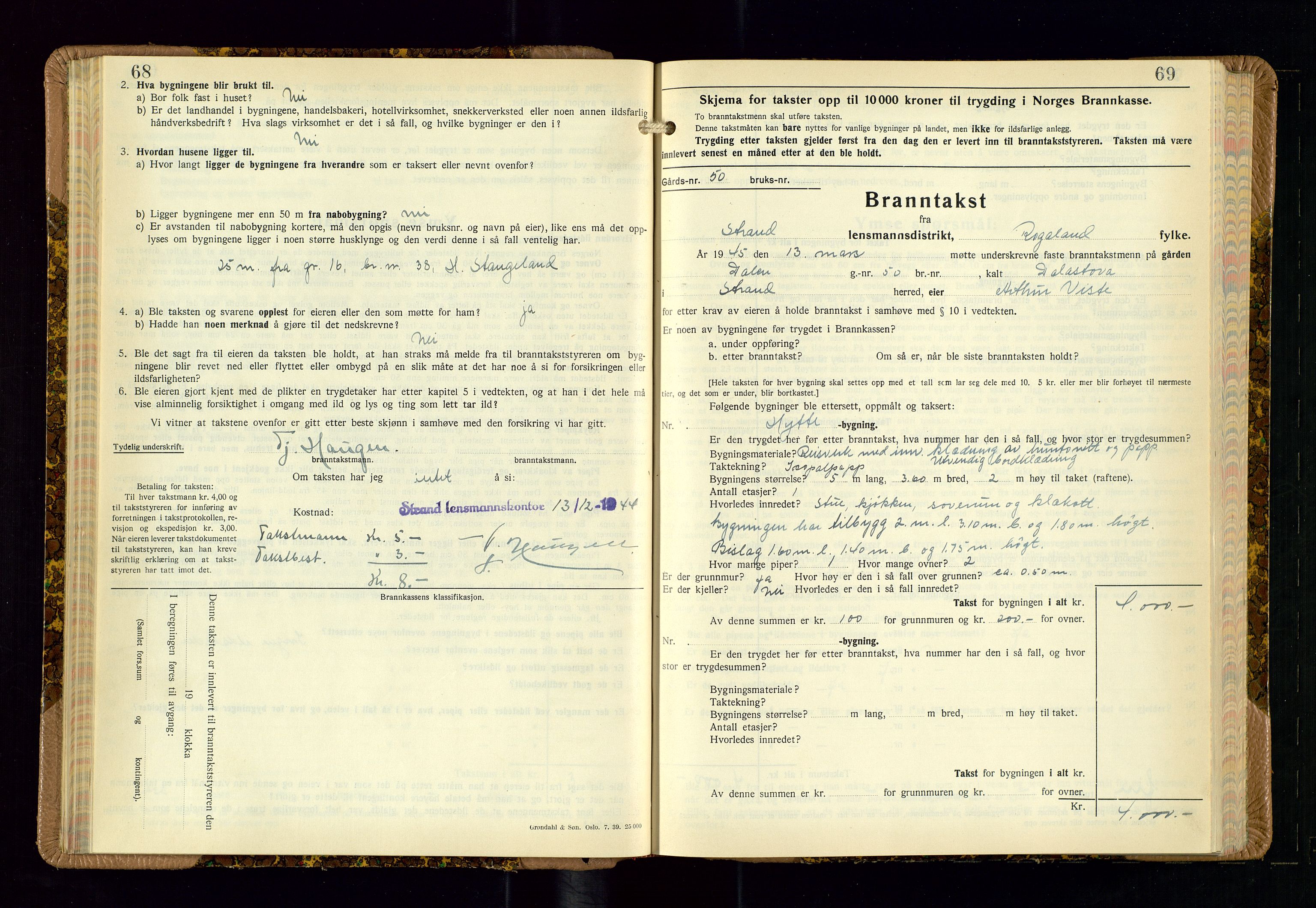 Strand og Forsand lensmannskontor, AV/SAST-A-100451/Gob/L0002: Branntakstprotokoll, 1942-1953, p. 68-69