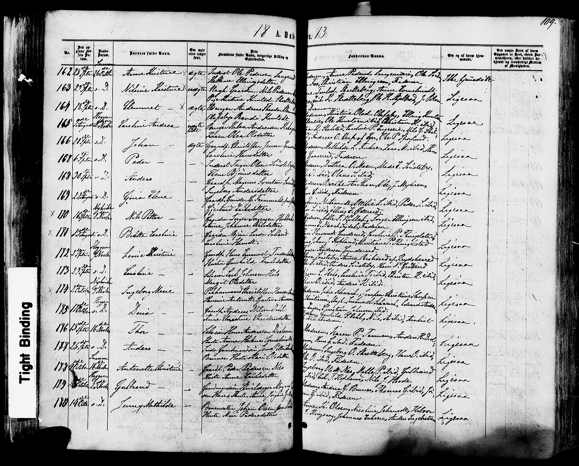Modum kirkebøker, SAKO/A-234/F/Fa/L0010: Parish register (official) no. 10, 1865-1876, p. 109