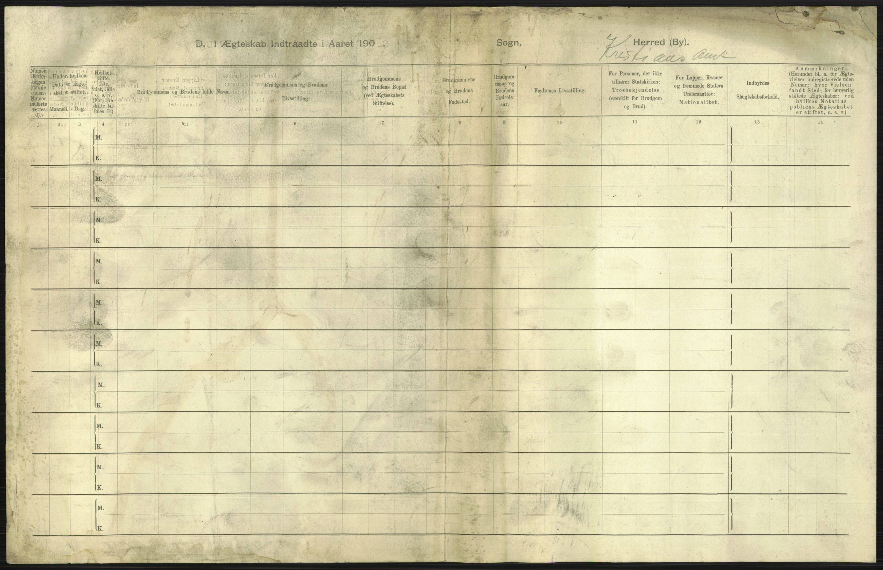 Statistisk sentralbyrå, Sosiodemografiske emner, Befolkning, RA/S-2228/D/Df/Dfa/Dfaa/L0006: Kristians amt: Fødte, gifte, døde, 1903, p. 419