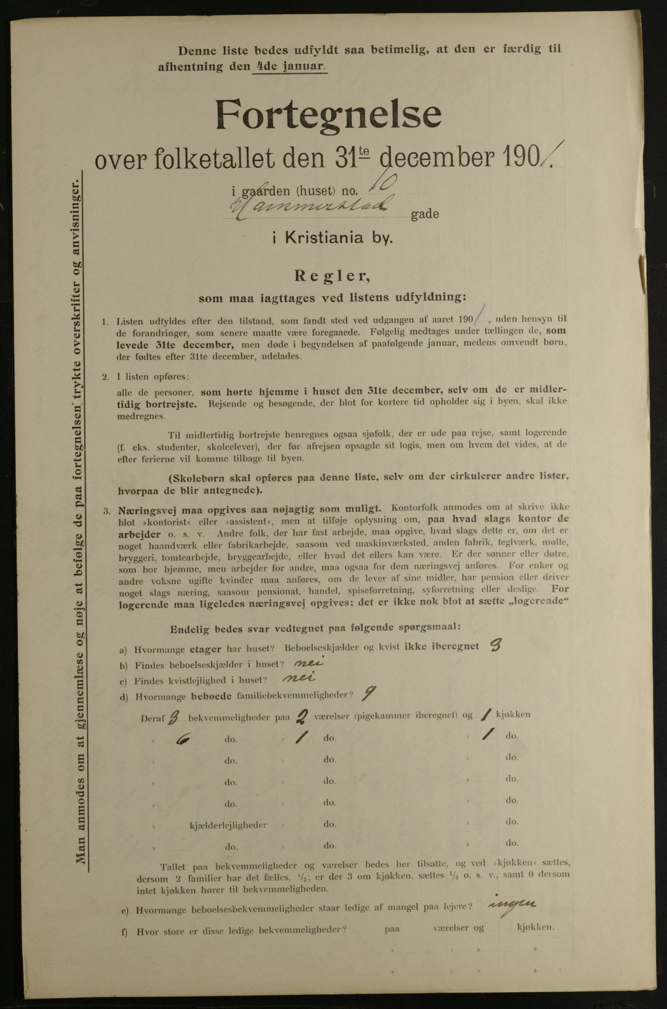 OBA, Municipal Census 1901 for Kristiania, 1901, p. 5599