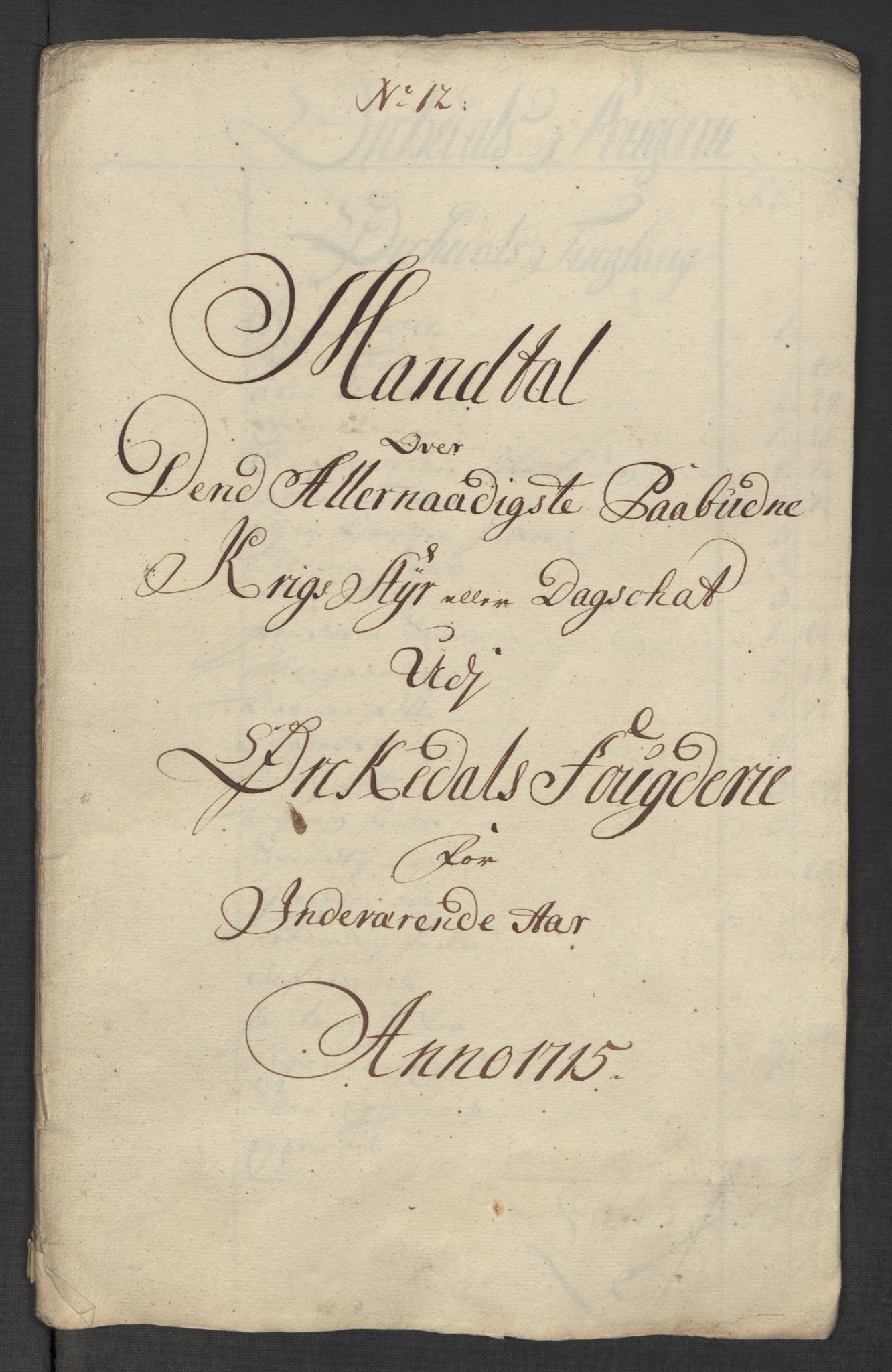 Rentekammeret inntil 1814, Reviderte regnskaper, Fogderegnskap, AV/RA-EA-4092/R60/L3966: Fogderegnskap Orkdal og Gauldal, 1715, p. 144