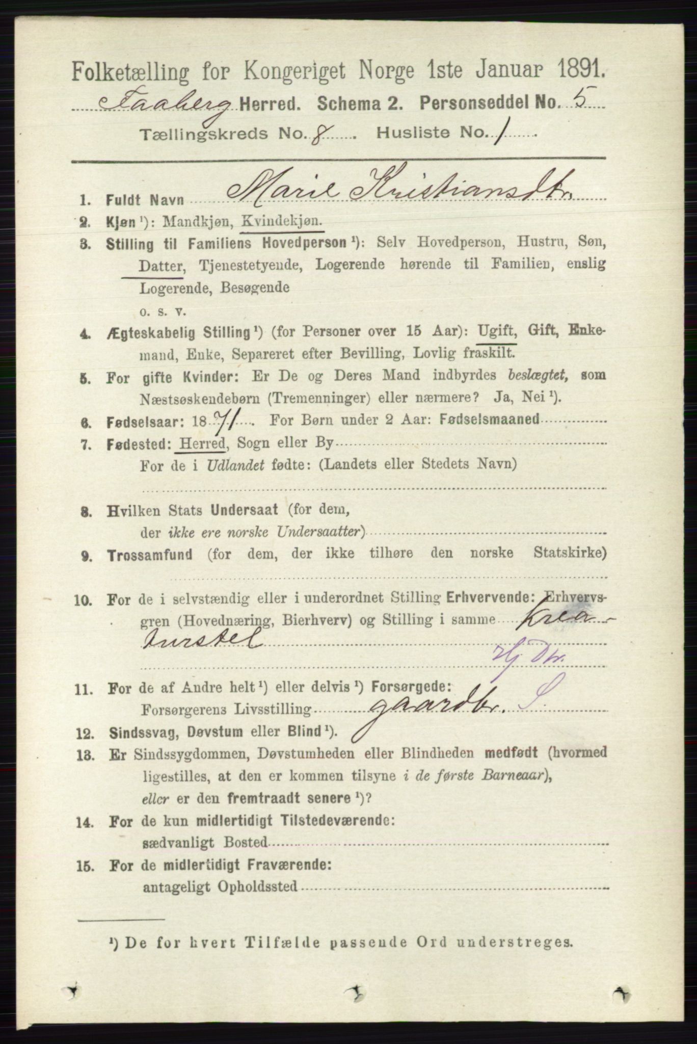 RA, 1891 census for 0524 Fåberg, 1891, p. 3422