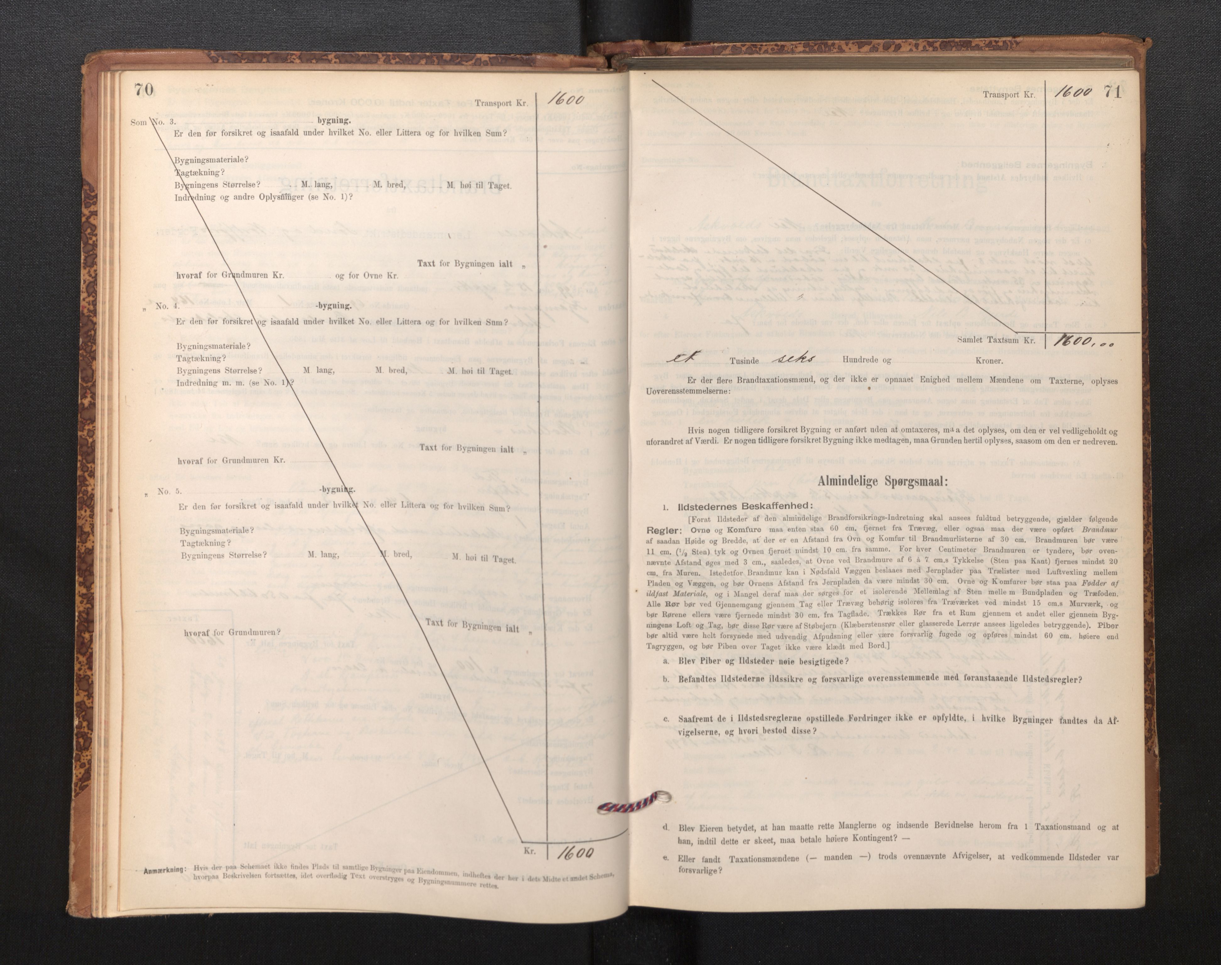 Lensmannen i Askvoll, SAB/A-26301/0012/L0004: Branntakstprotokoll, skjematakst og liste over branntakstmenn, 1895-1932, p. 70-71
