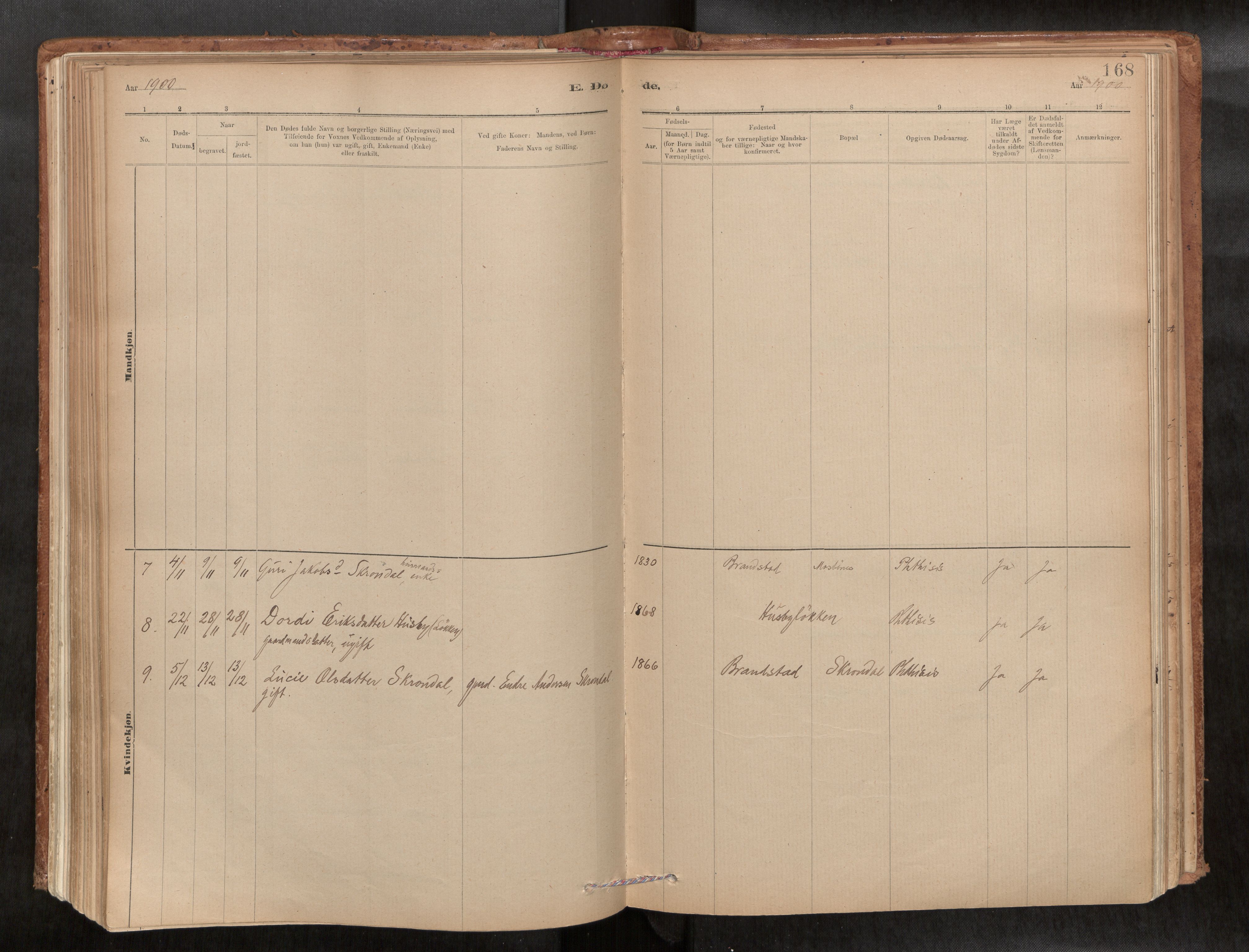 Ministerialprotokoller, klokkerbøker og fødselsregistre - Møre og Romsdal, AV/SAT-A-1454/588/L1006: Parish register (official) no. 588A03, 1886-1912, p. 168