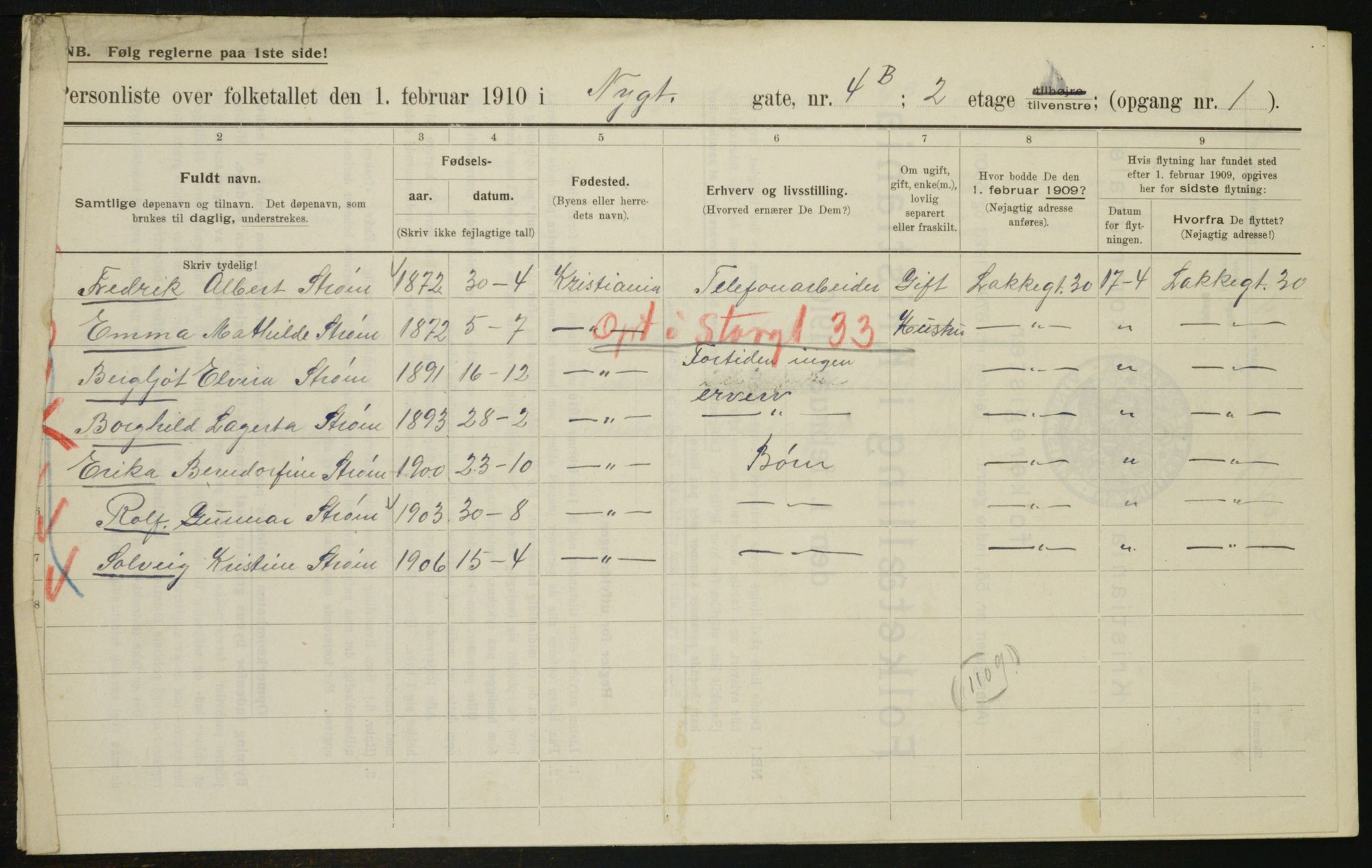 OBA, Municipal Census 1910 for Kristiania, 1910, p. 71402
