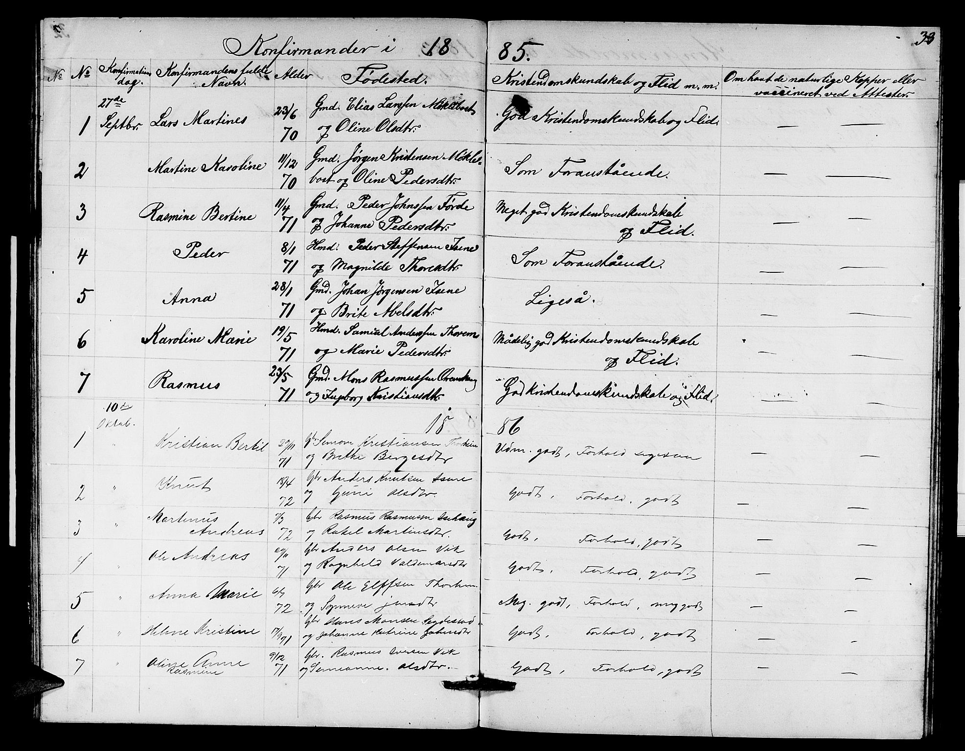 Davik sokneprestembete, SAB/A-79701/H/Hab/Habd/L0001: Parish register (copy) no. D 1, 1866-1891, p. 33