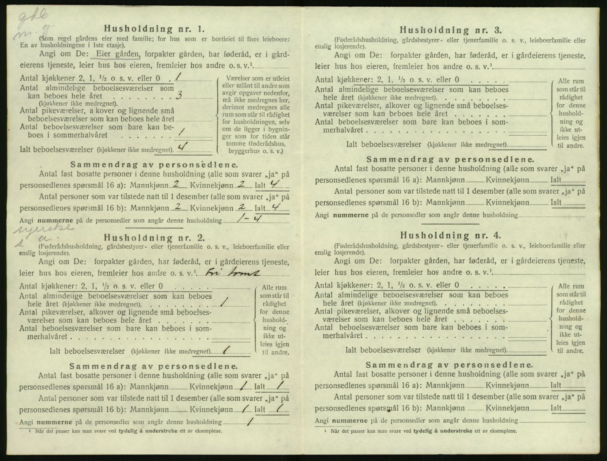 SAT, 1920 census for Volda, 1920, p. 847