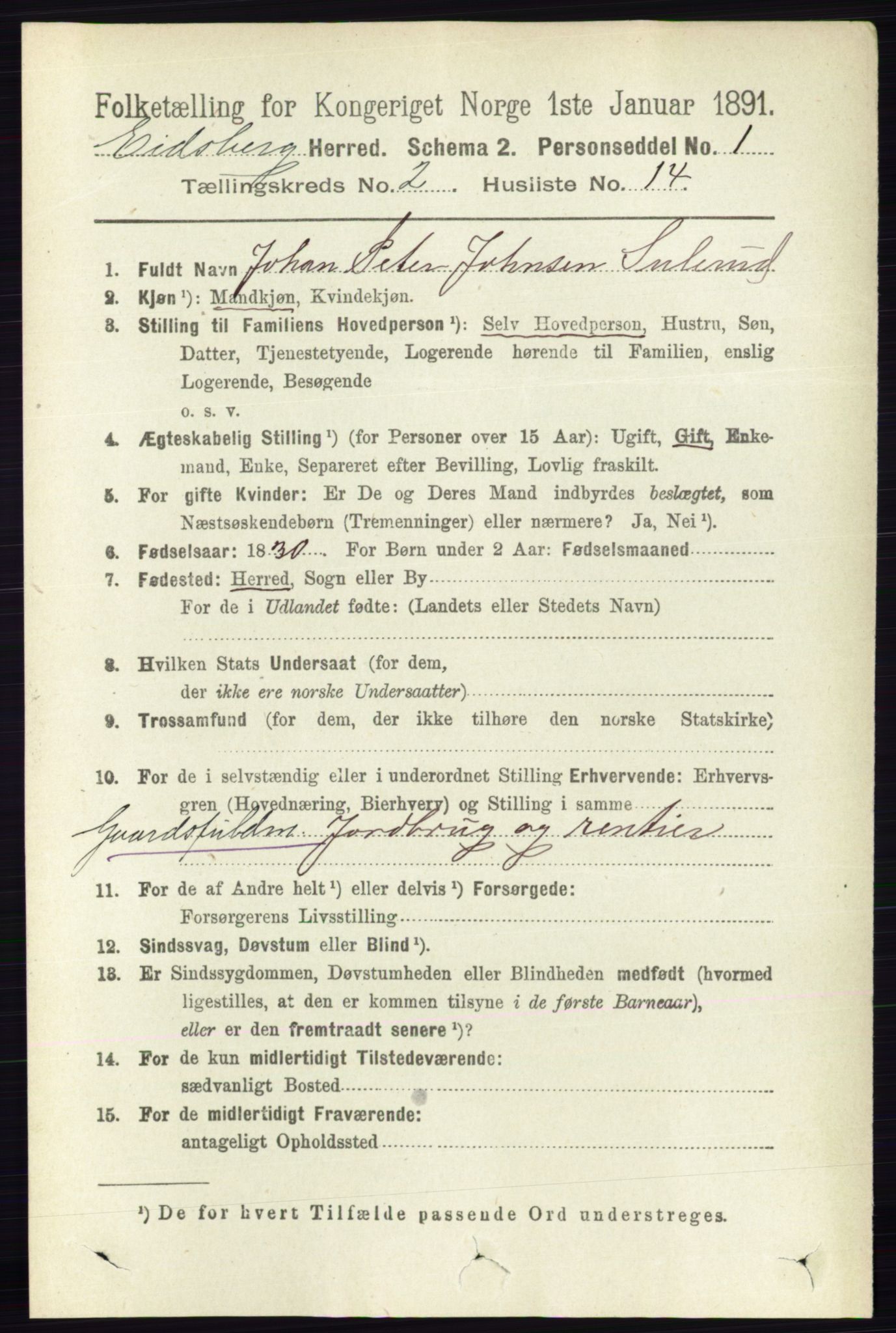 RA, 1891 census for 0125 Eidsberg, 1891, p. 904