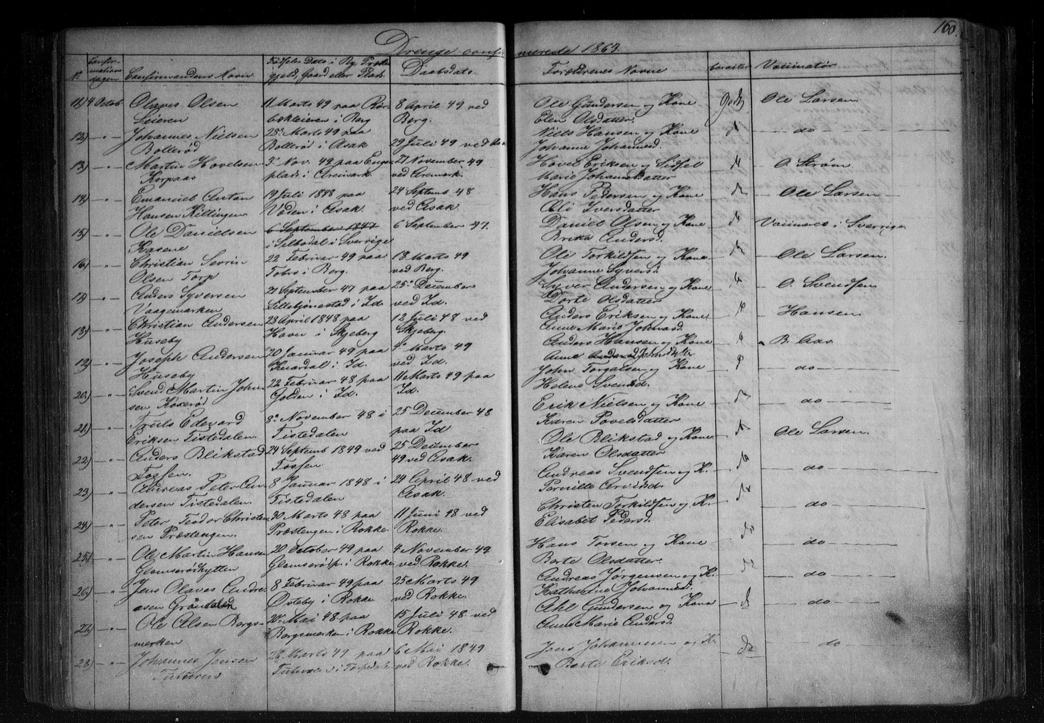 Berg prestekontor Kirkebøker, AV/SAO-A-10902/F/Fa/L0005: Parish register (official) no. I 5, 1861-1877, p. 160